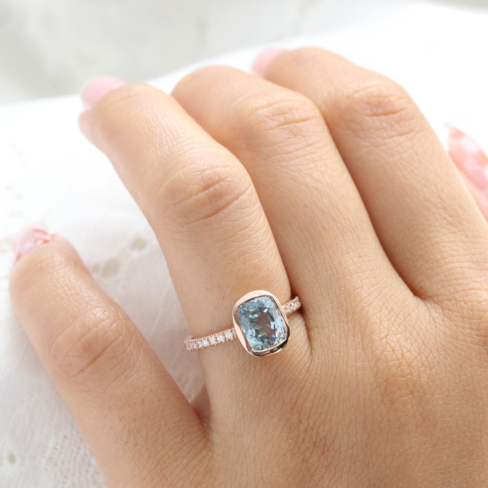 Aqua sapphire ring sale