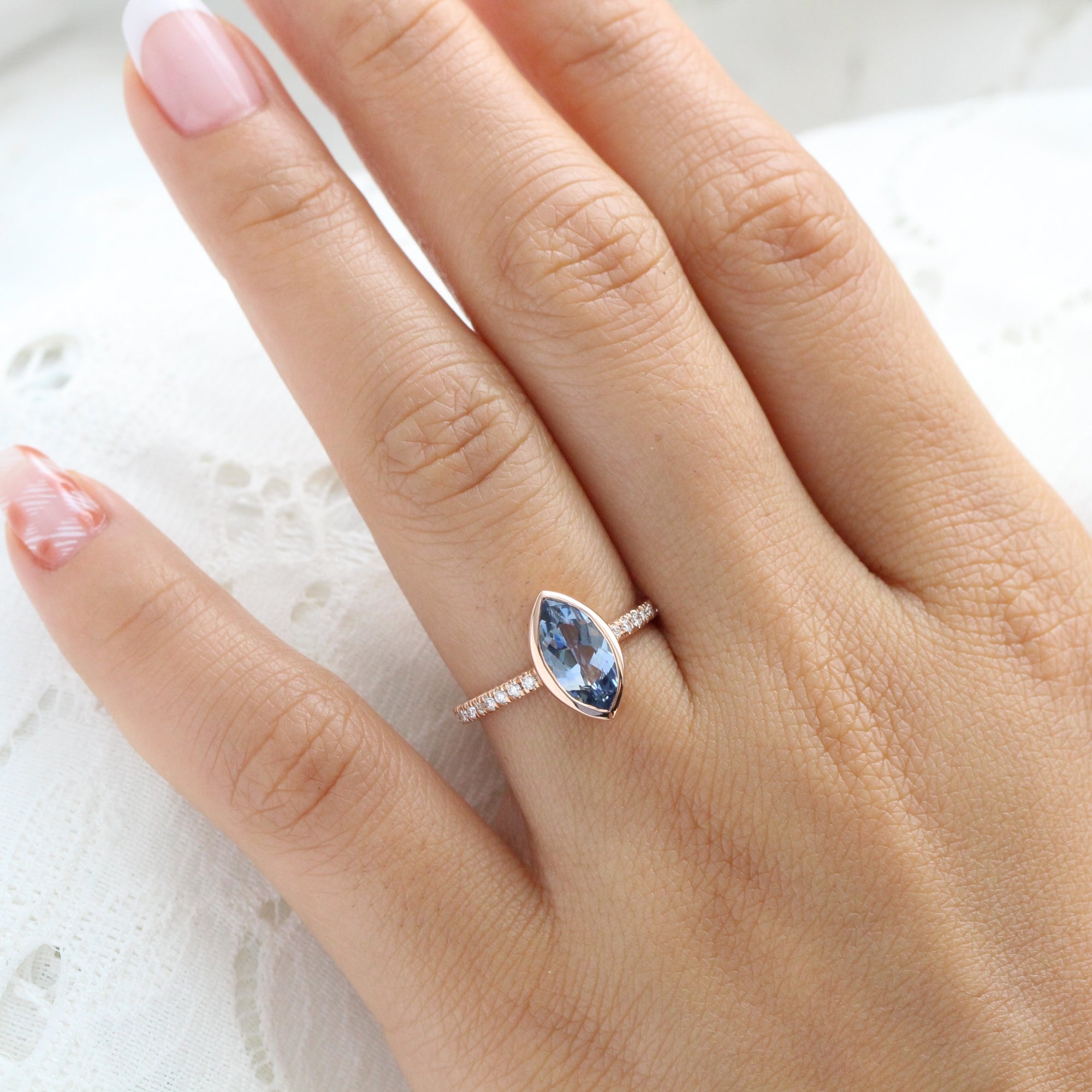 Marquise blue online sapphire ring