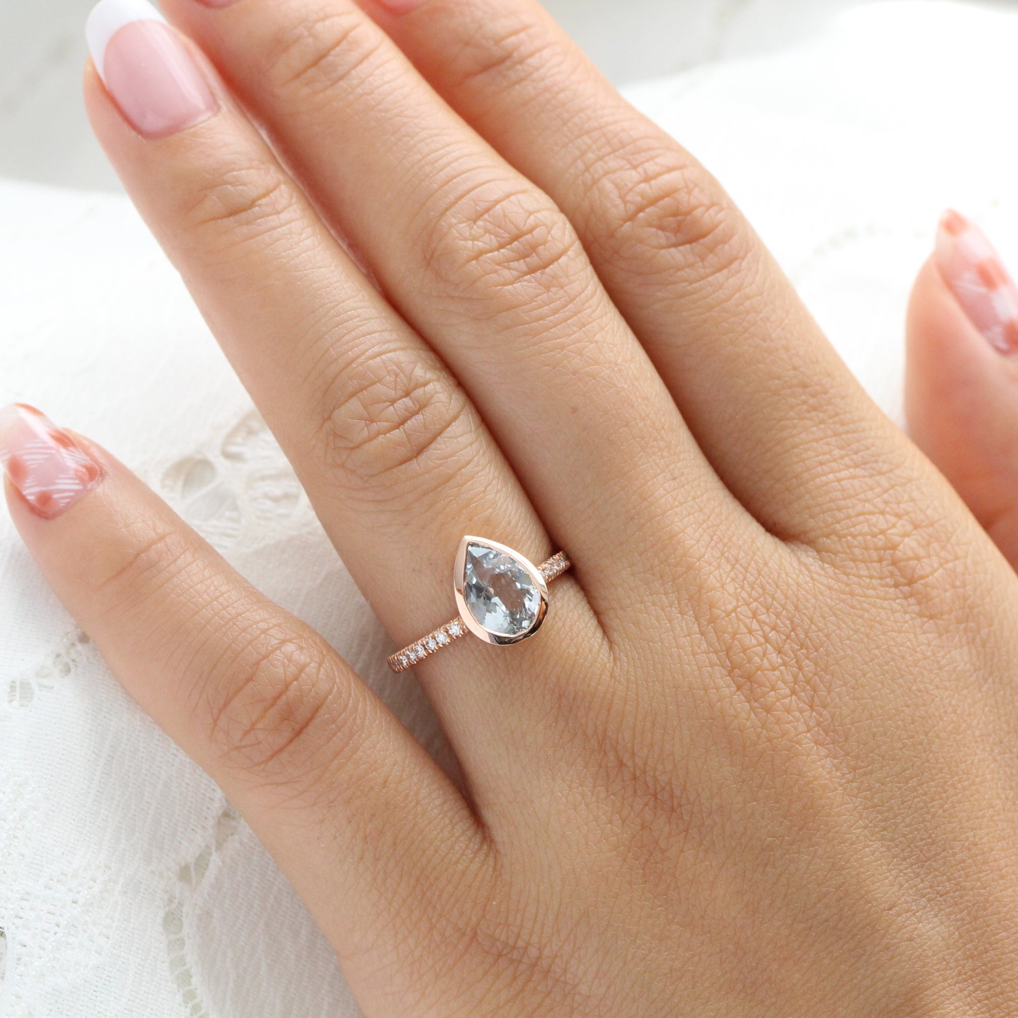 Rose gold bezel on sale ring