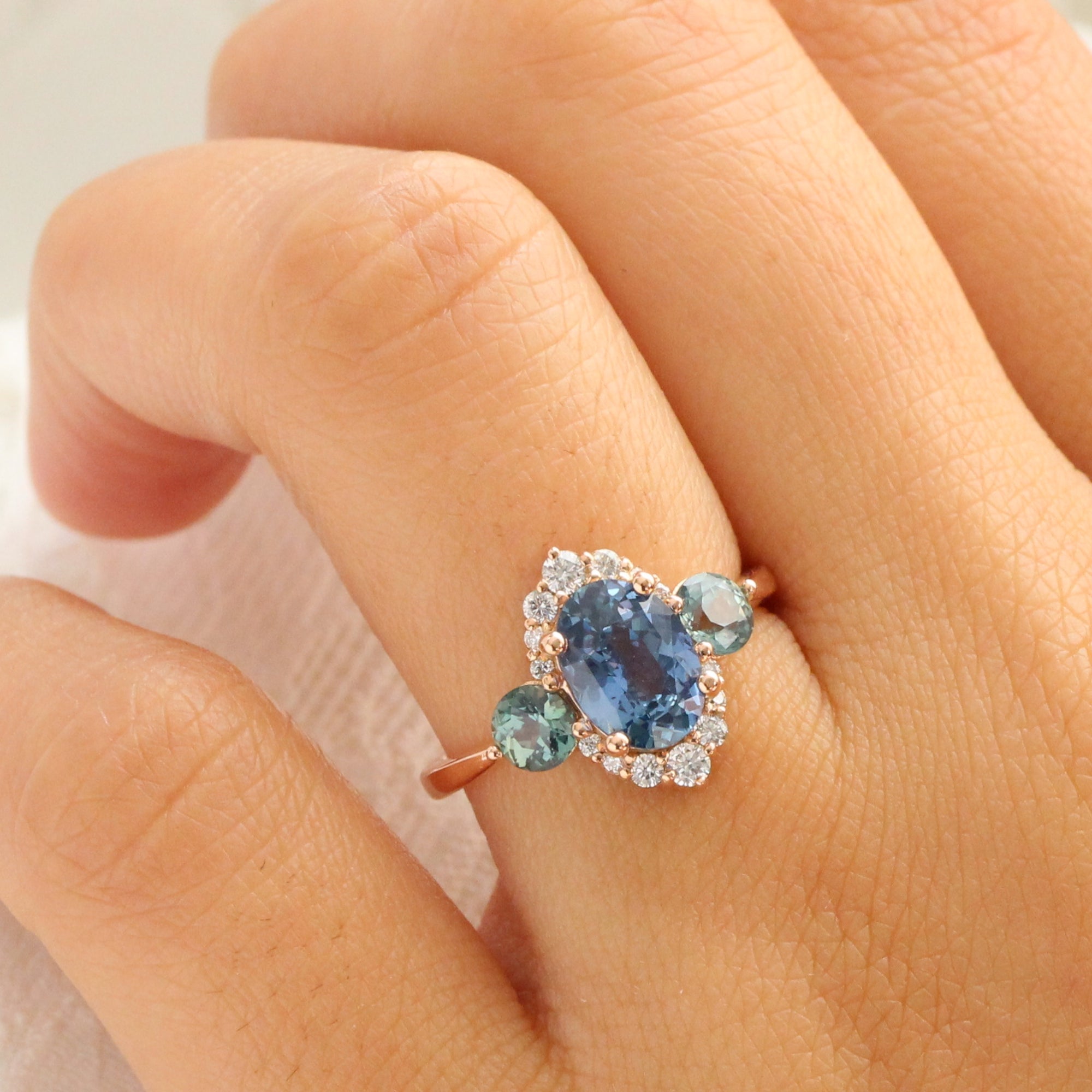 Large blue sapphire on sale ring