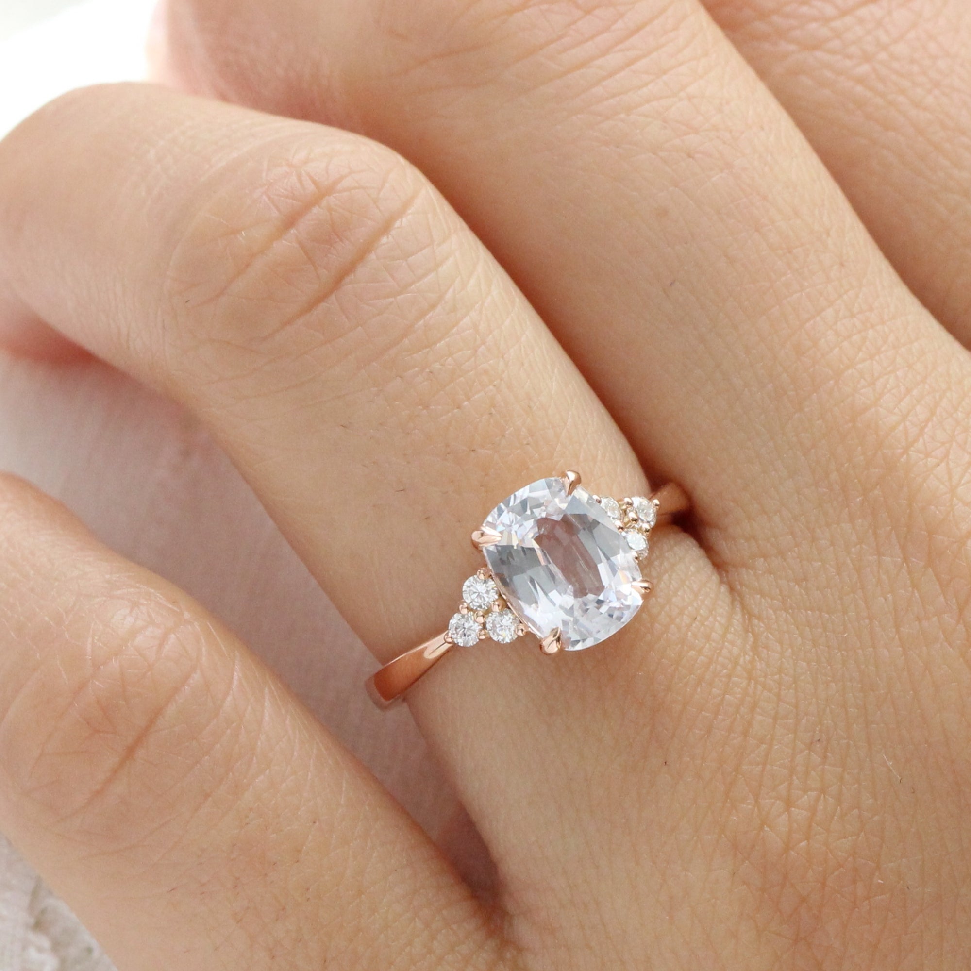 Pear cut white 2024 sapphire ring