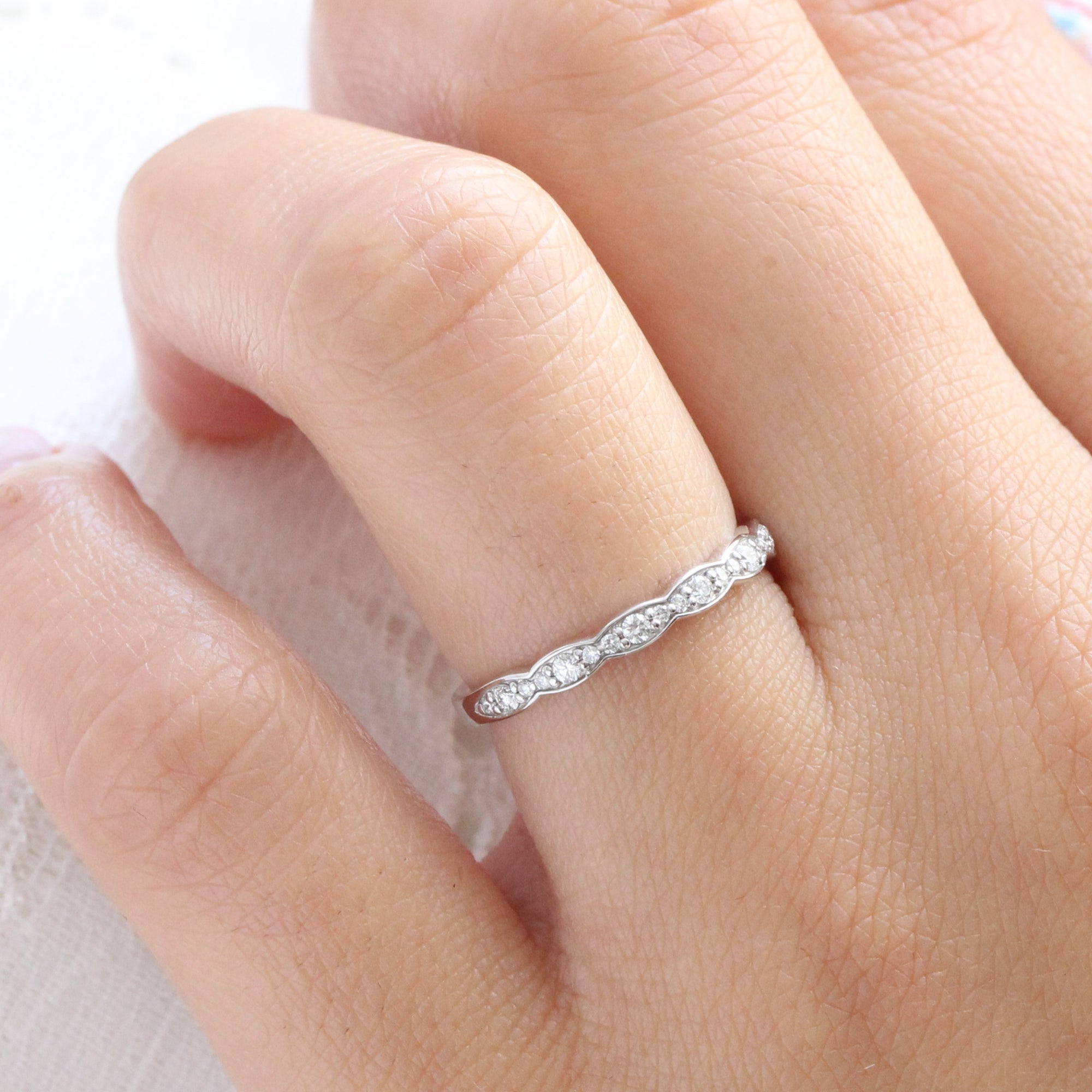 Wedding band white gold diamond sale