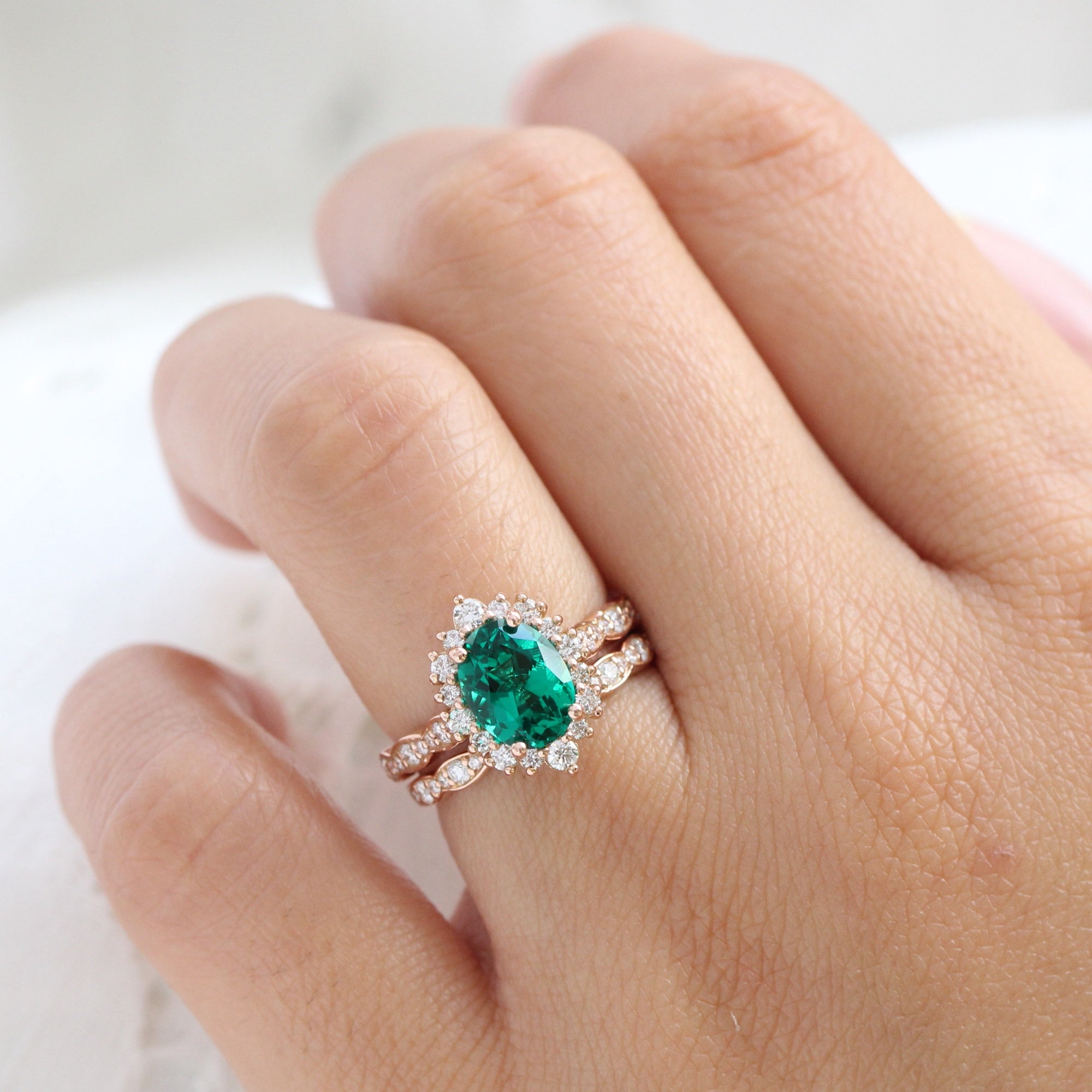 Emerald deals stacking ring