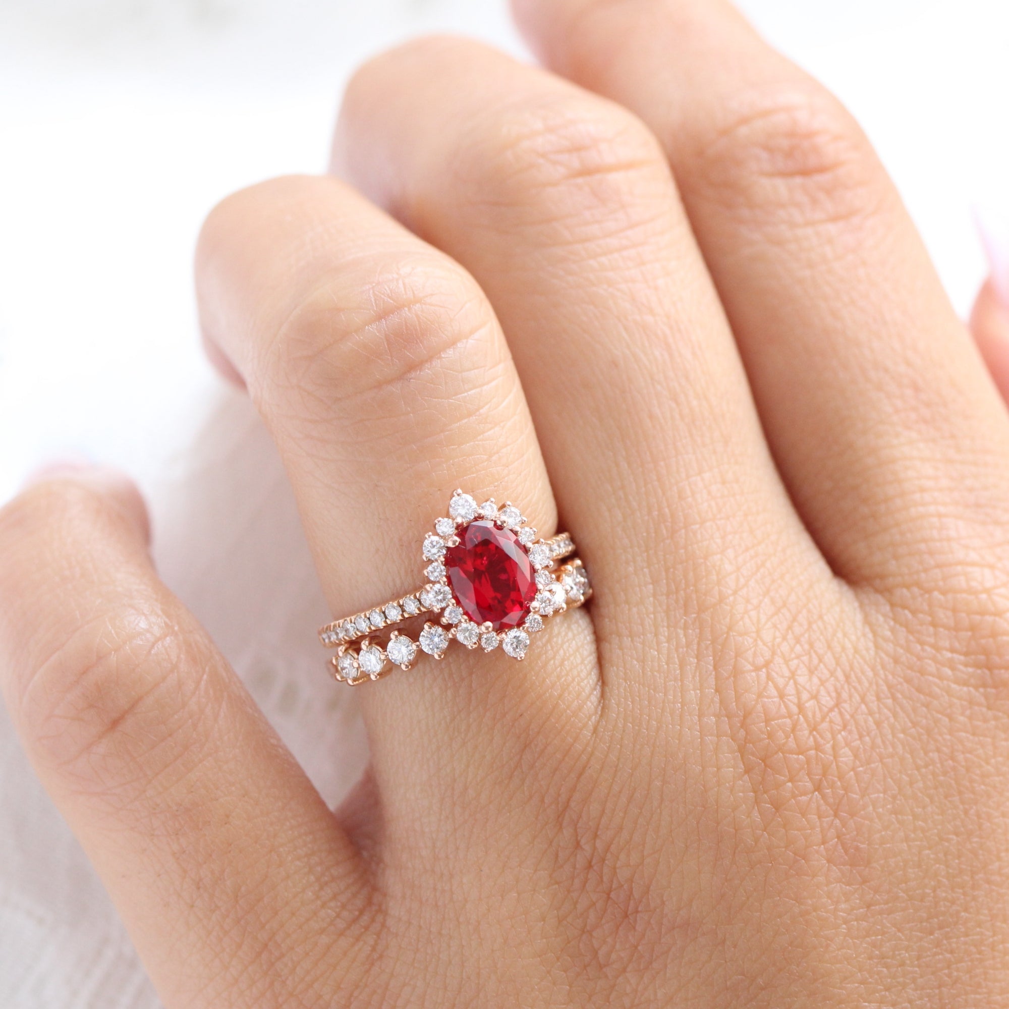 Ruby diamond rose hot sale gold ring