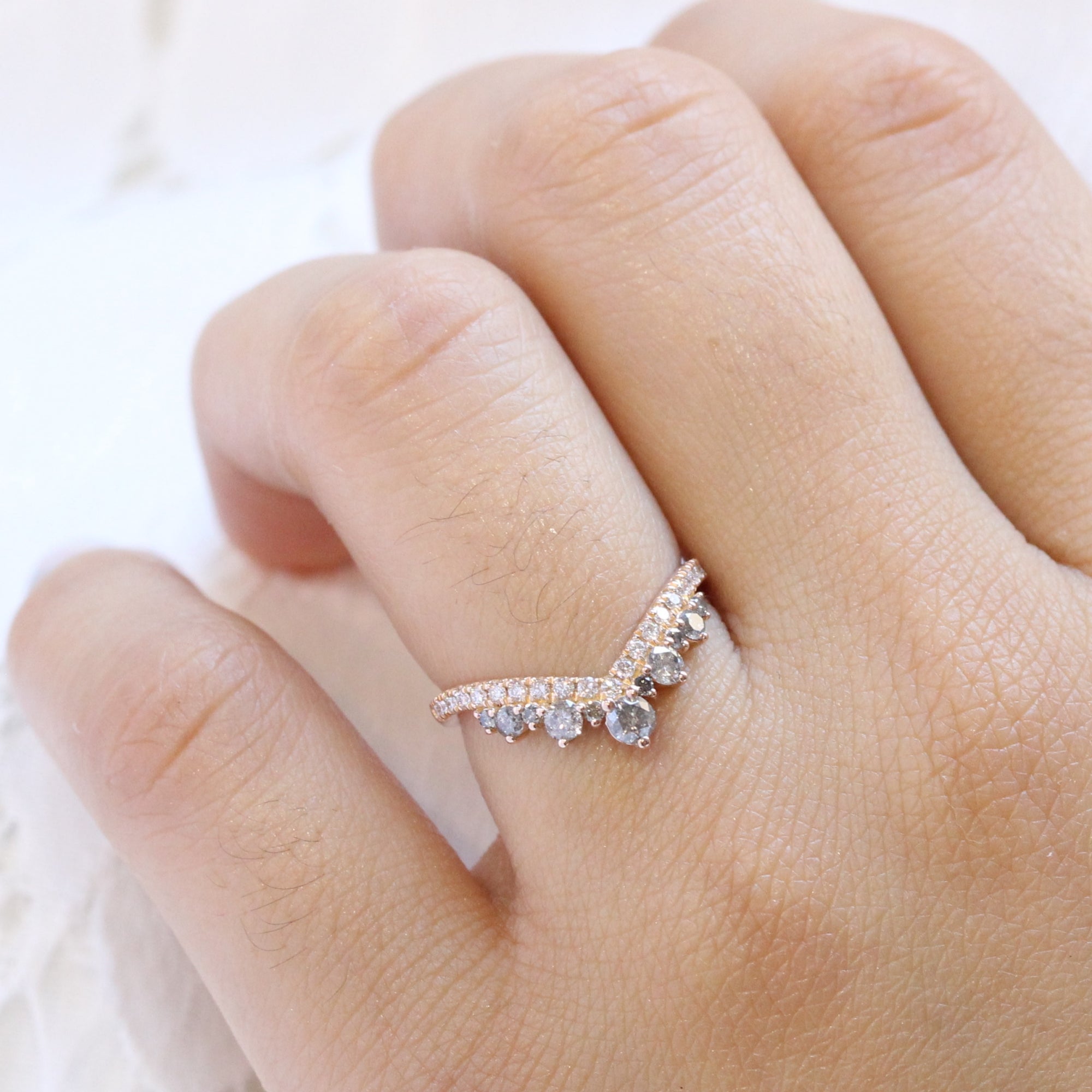 Square diamond deals ring rose gold