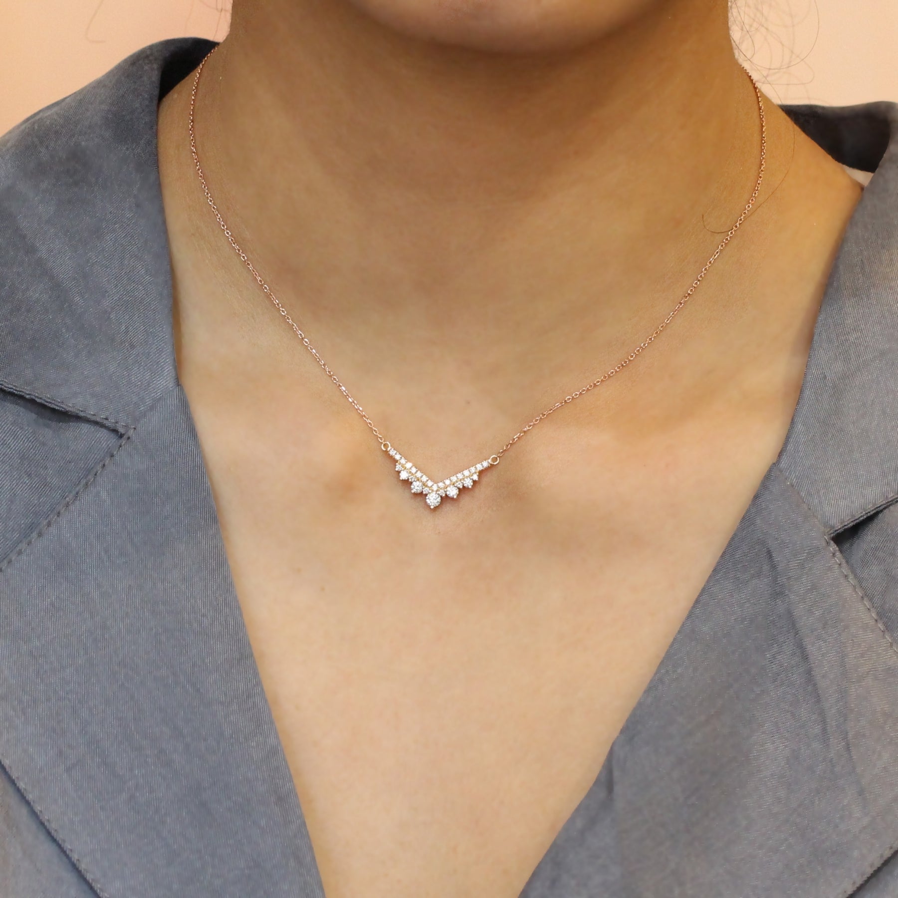 V shaped deals necklace wedding