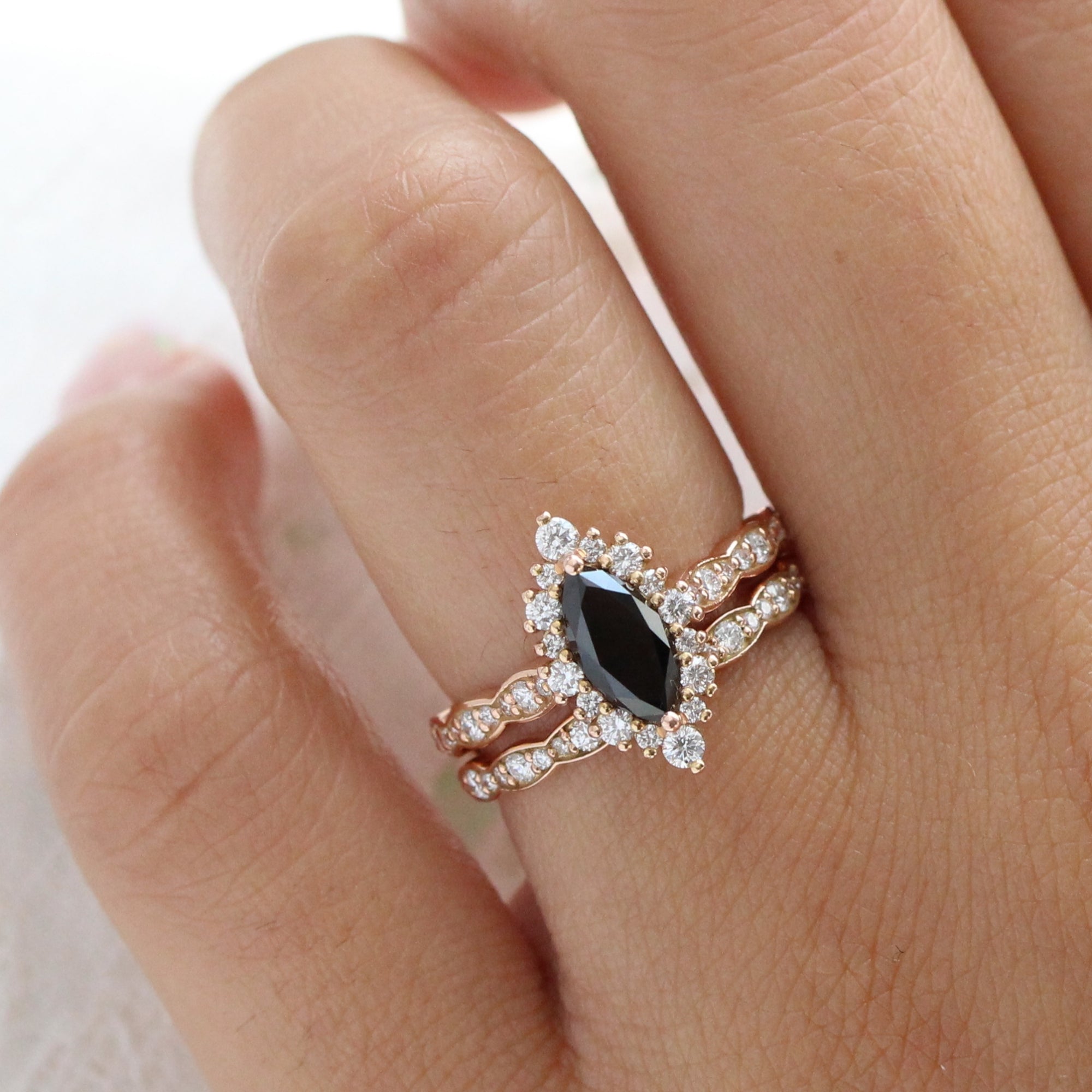 Black marquise online diamond