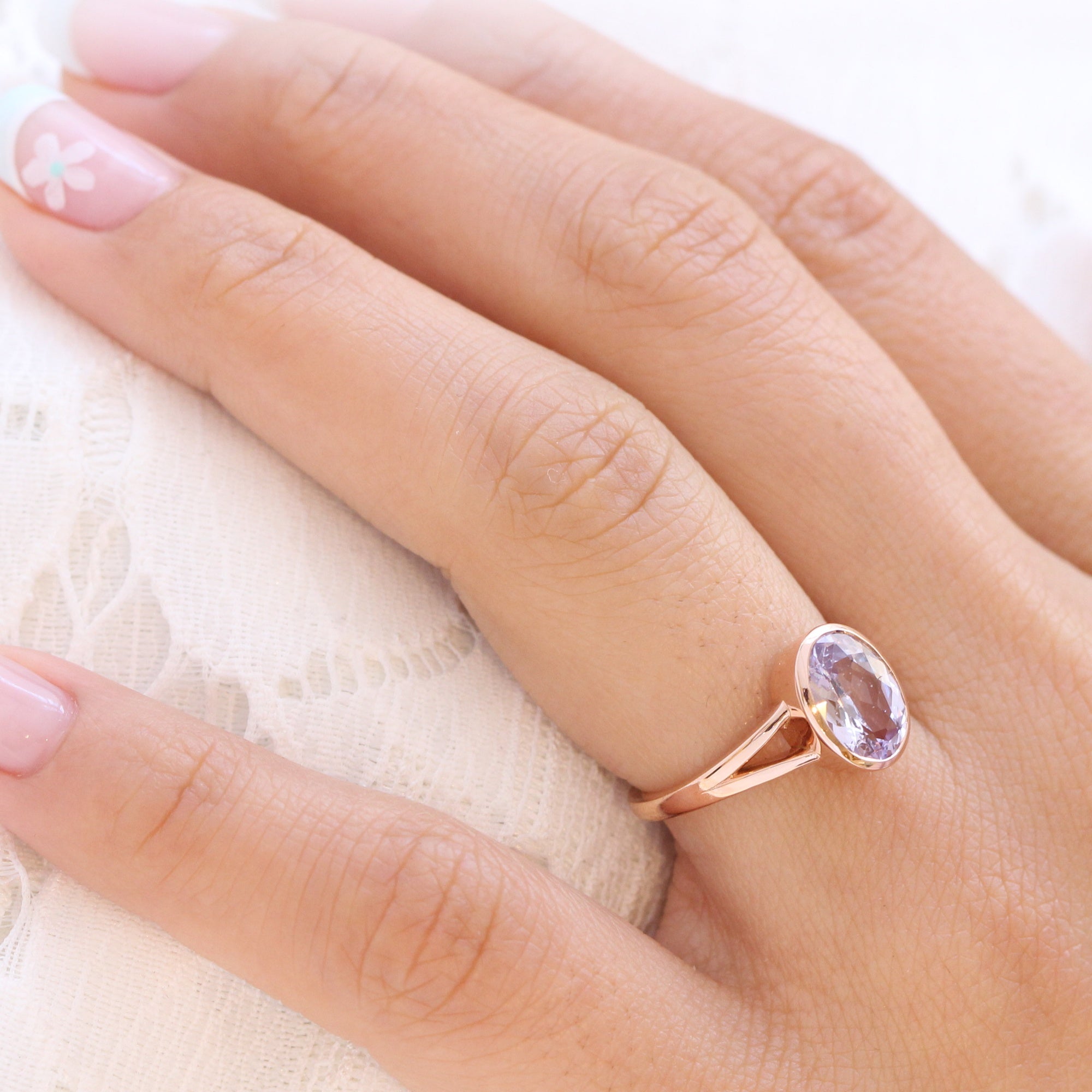 Lavender Moon cheapest Quartz Oval Stacking Ring