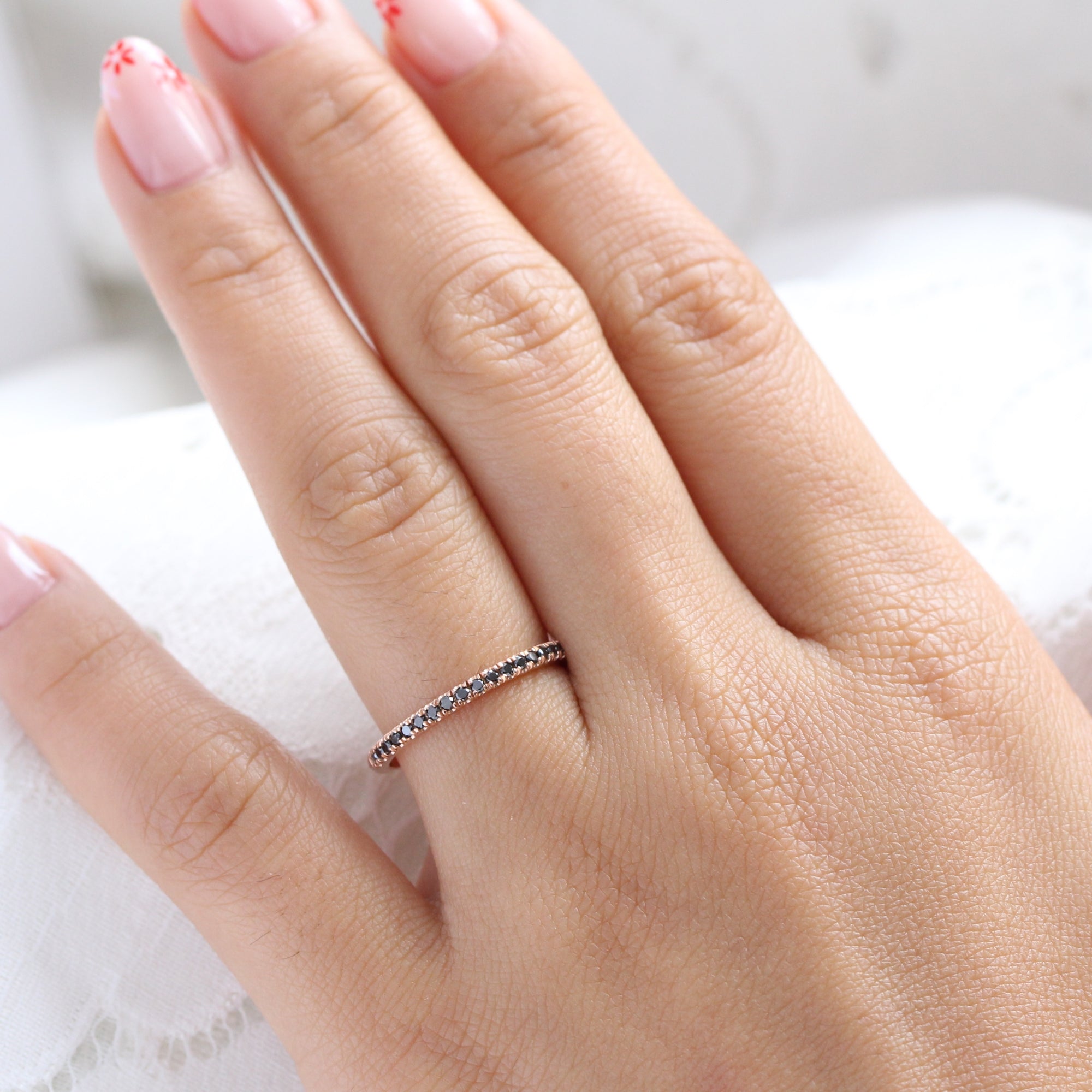 Rose gold half deals eternity ring