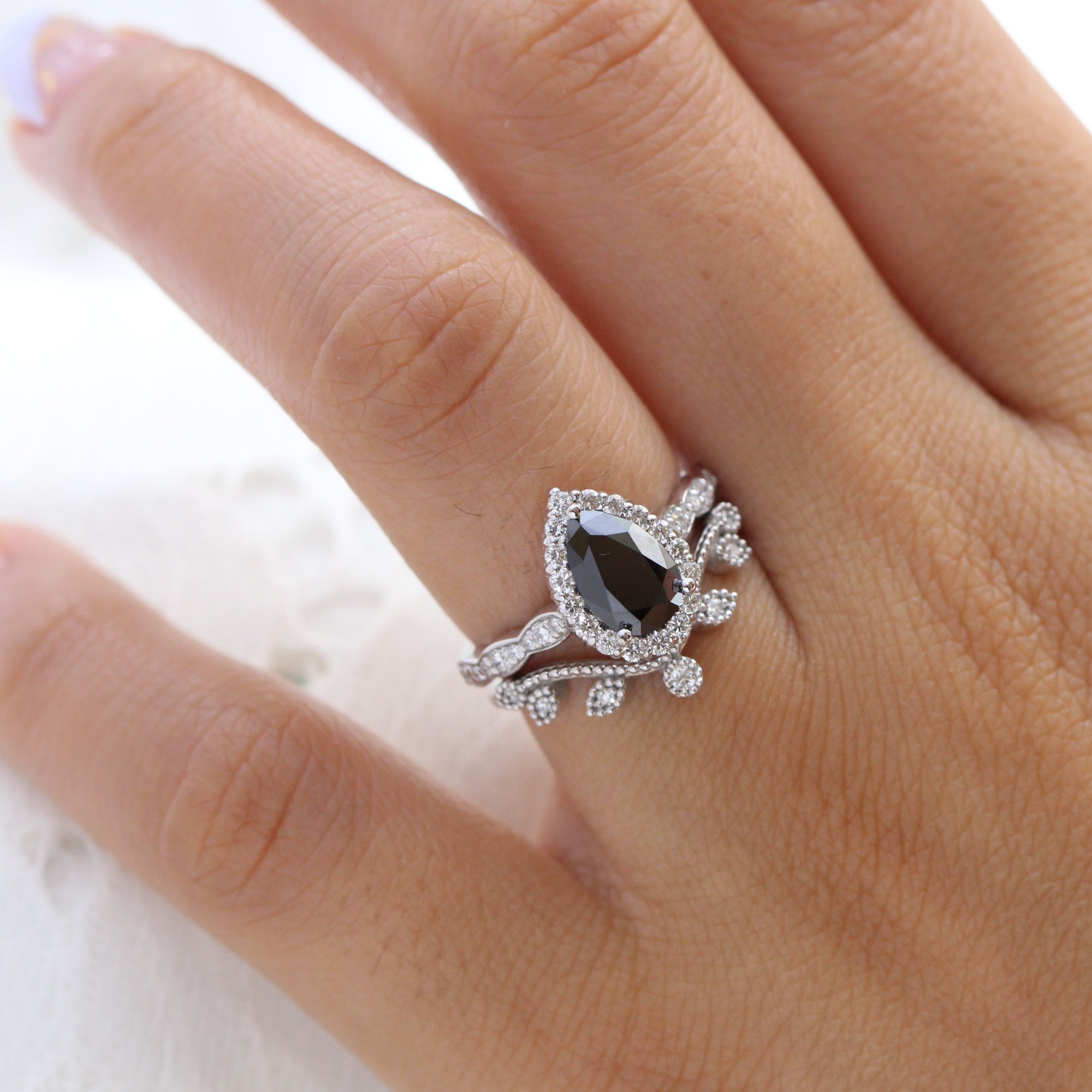 Leaf shaped sales diamond ring