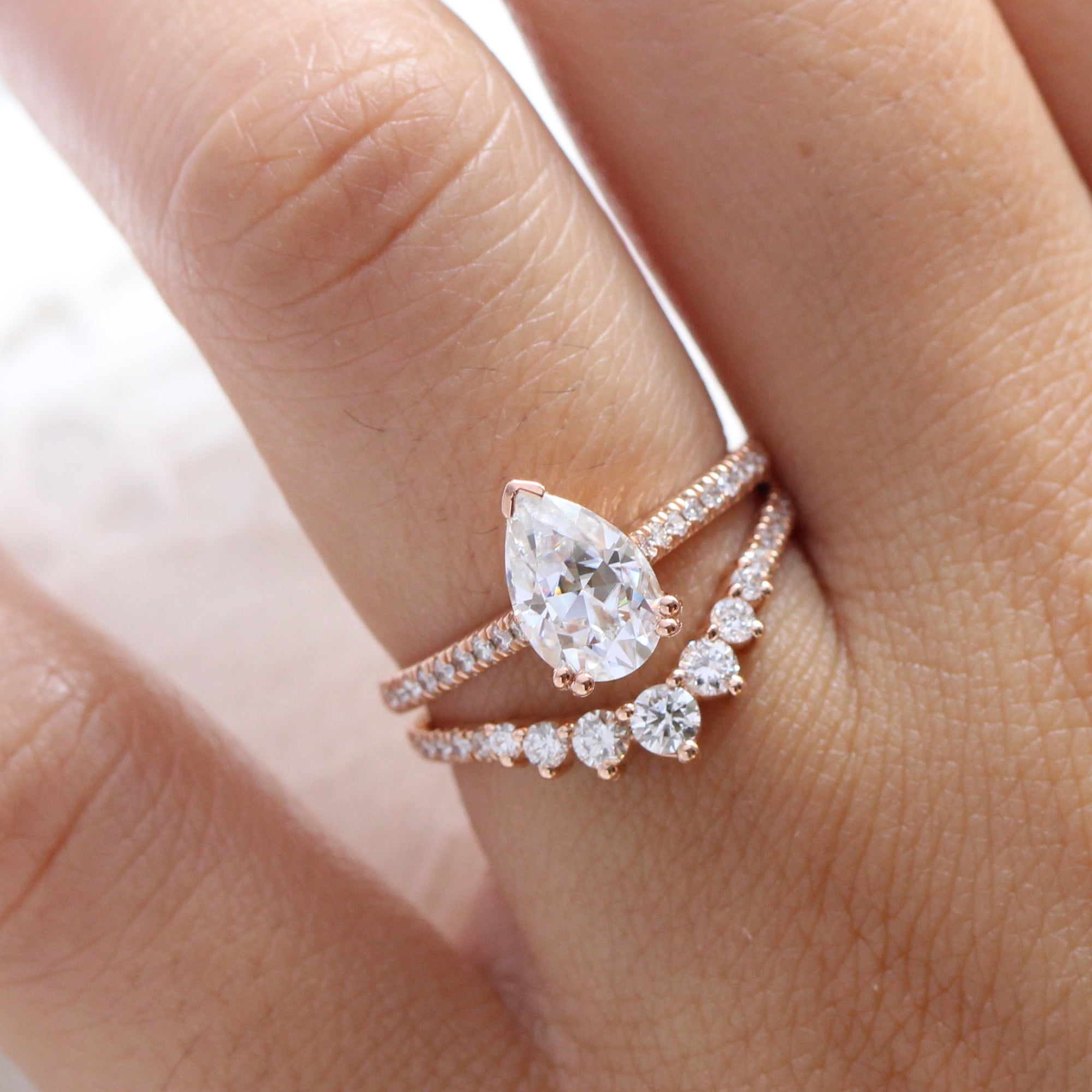 Almond shaped sales wedding ring