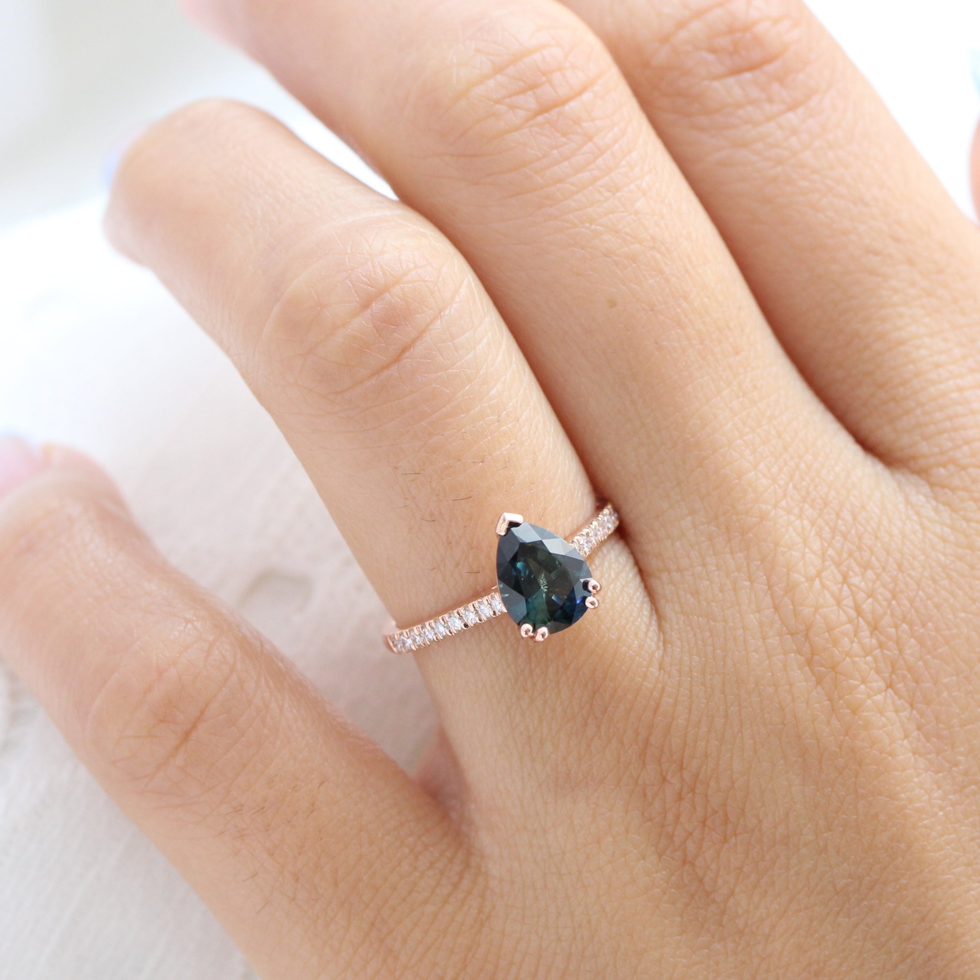 Teal on sale sapphire ring