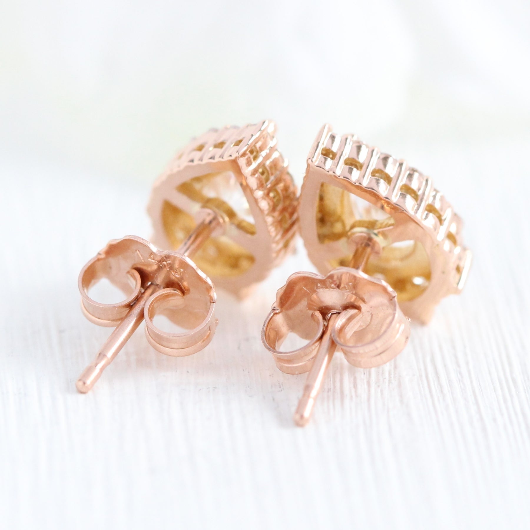 Moissanite earrings deals rose gold