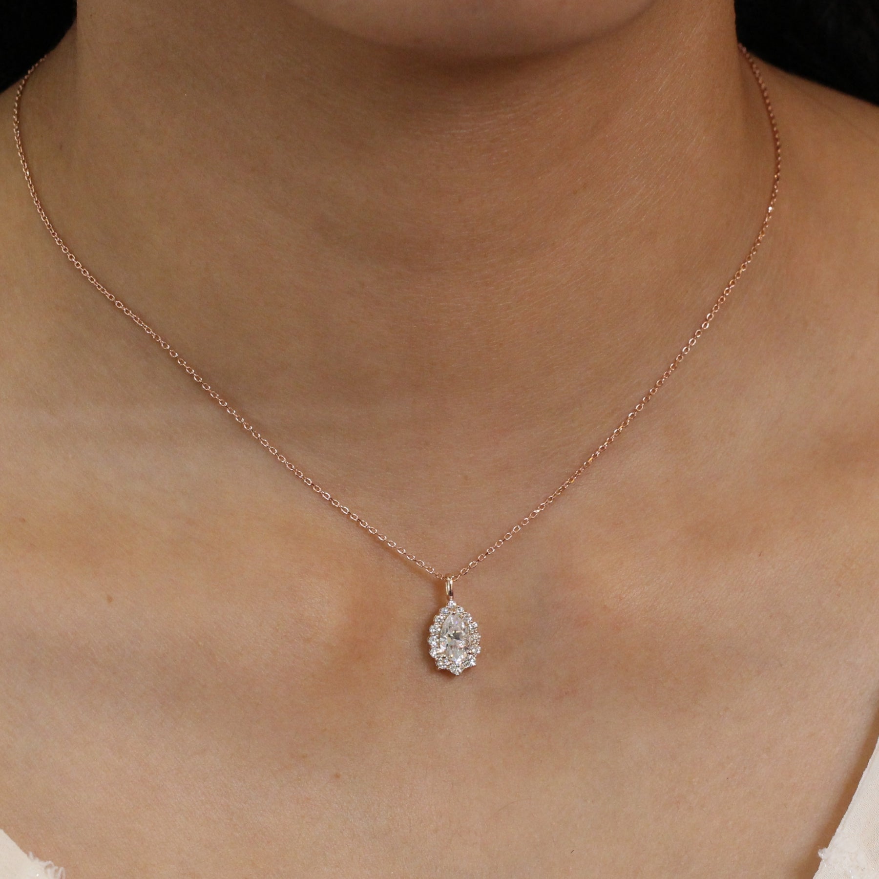 Gold diamond on sale drop necklace