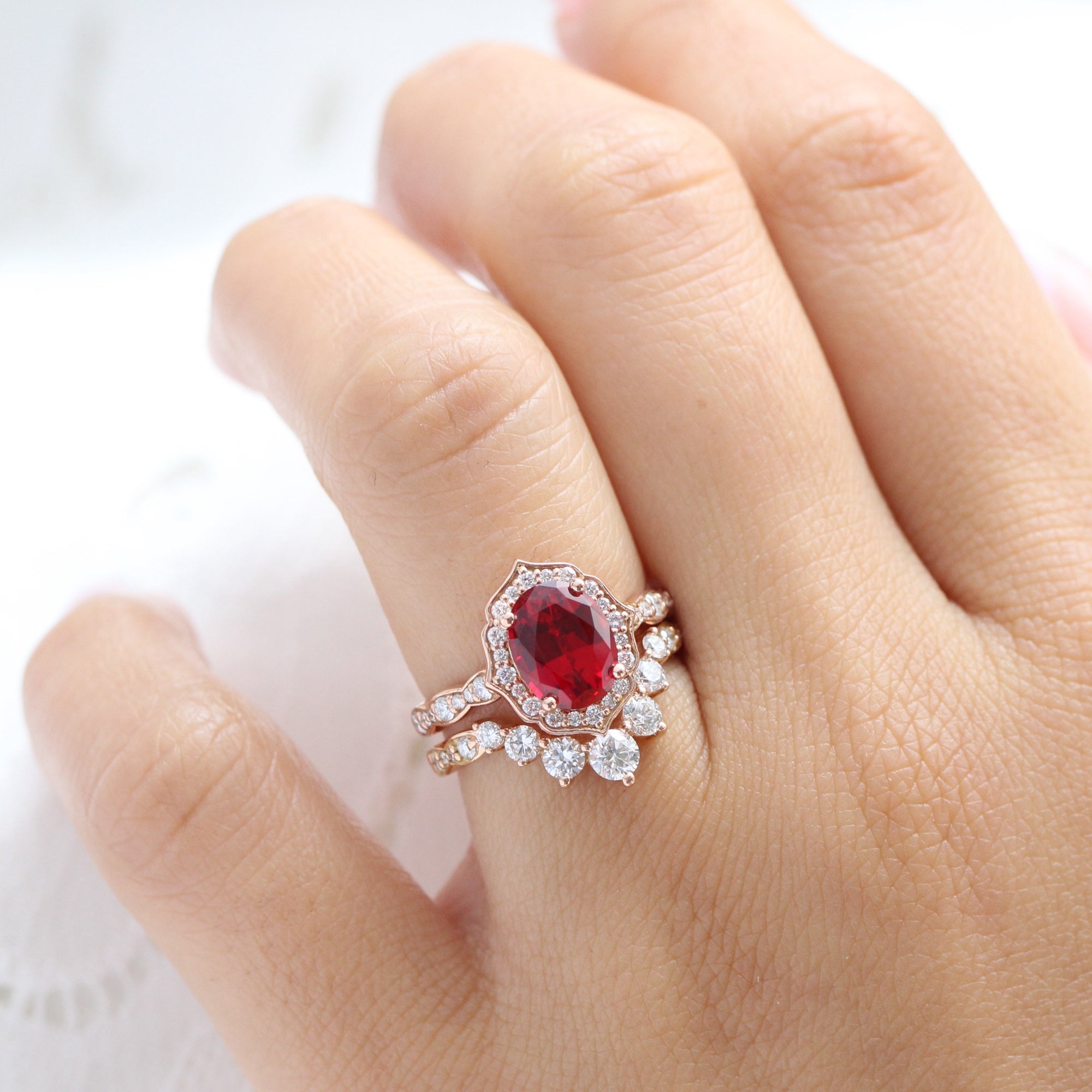 pictures of oval ruby rings