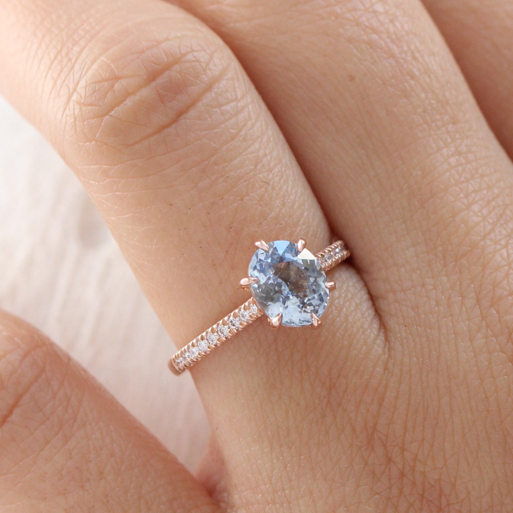 Aqua blue best sale diamond ring