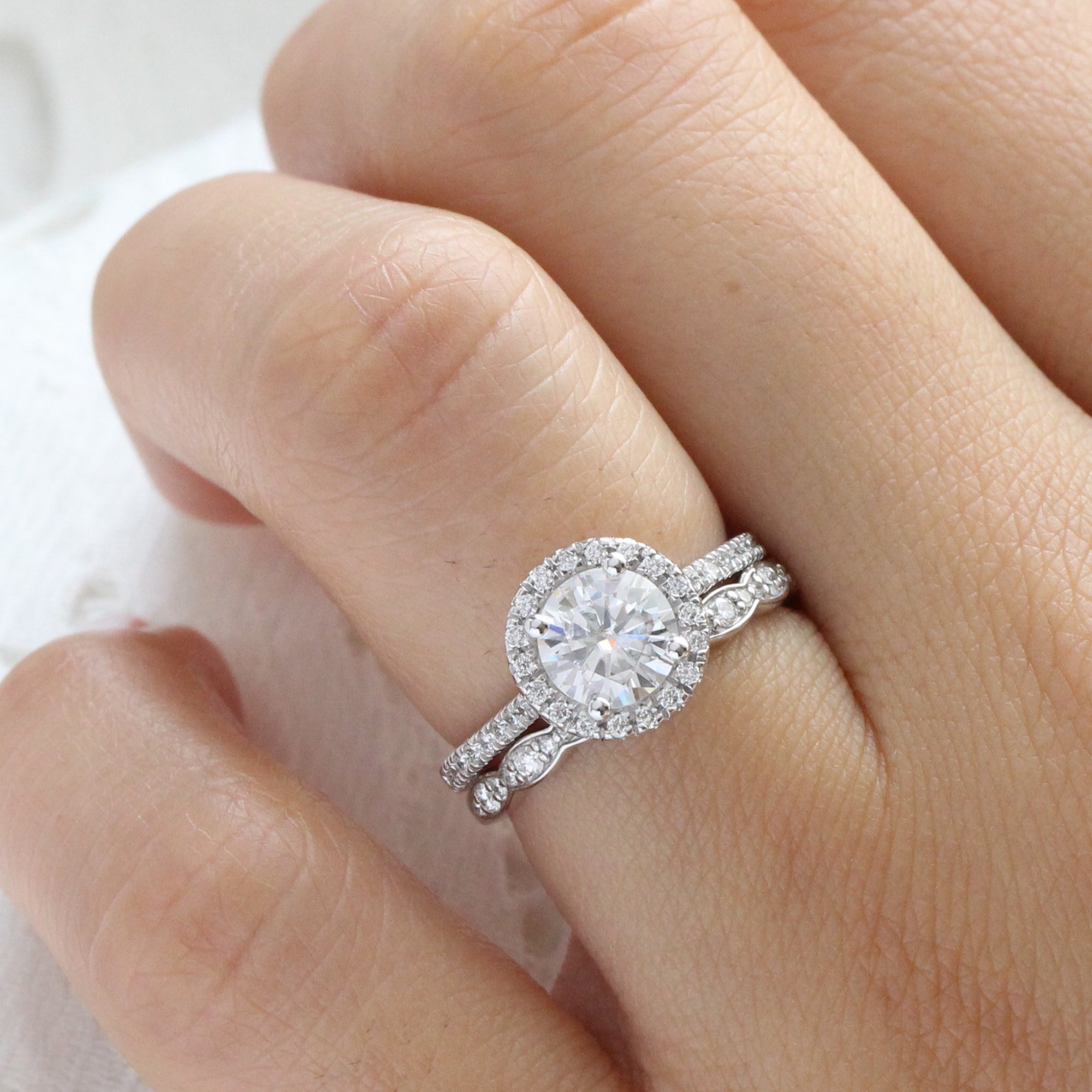 Halo wedding sale ring sets