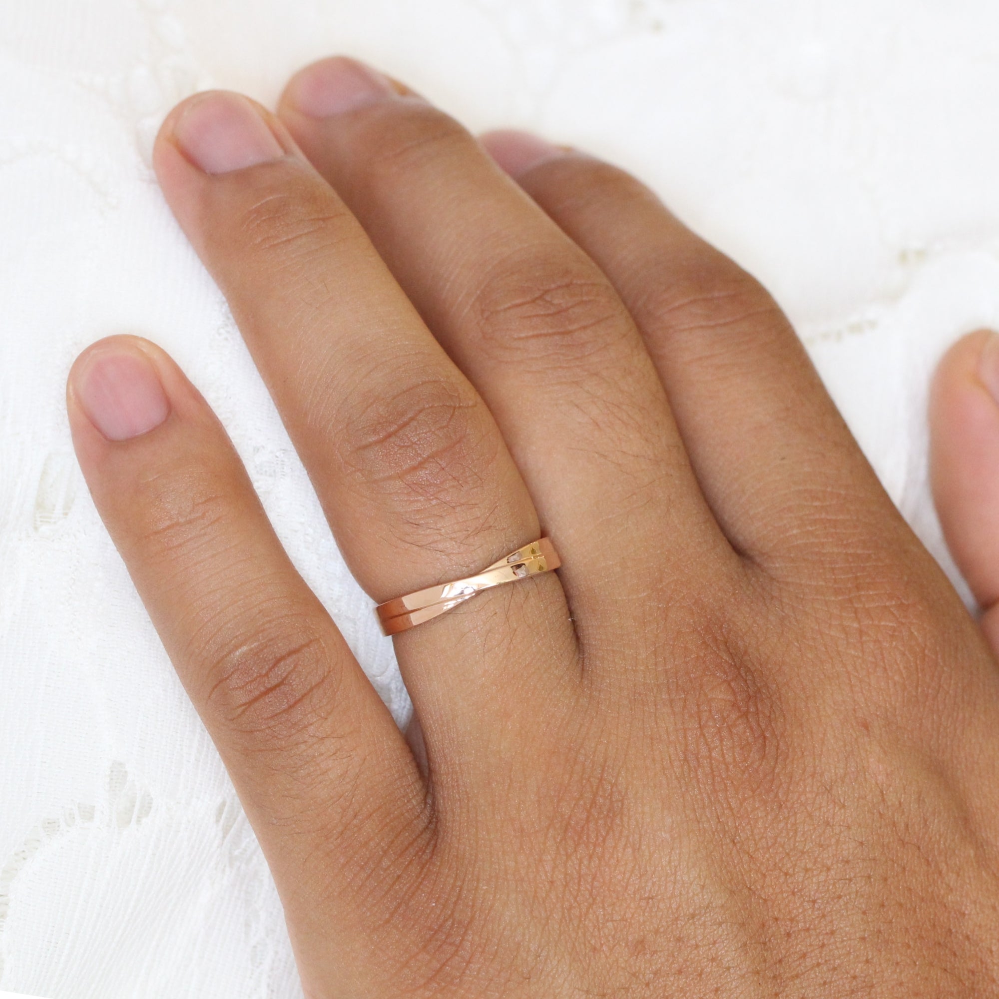 Infinity Knot Wedding Band Rose Gold Infinity Ring Anniversary