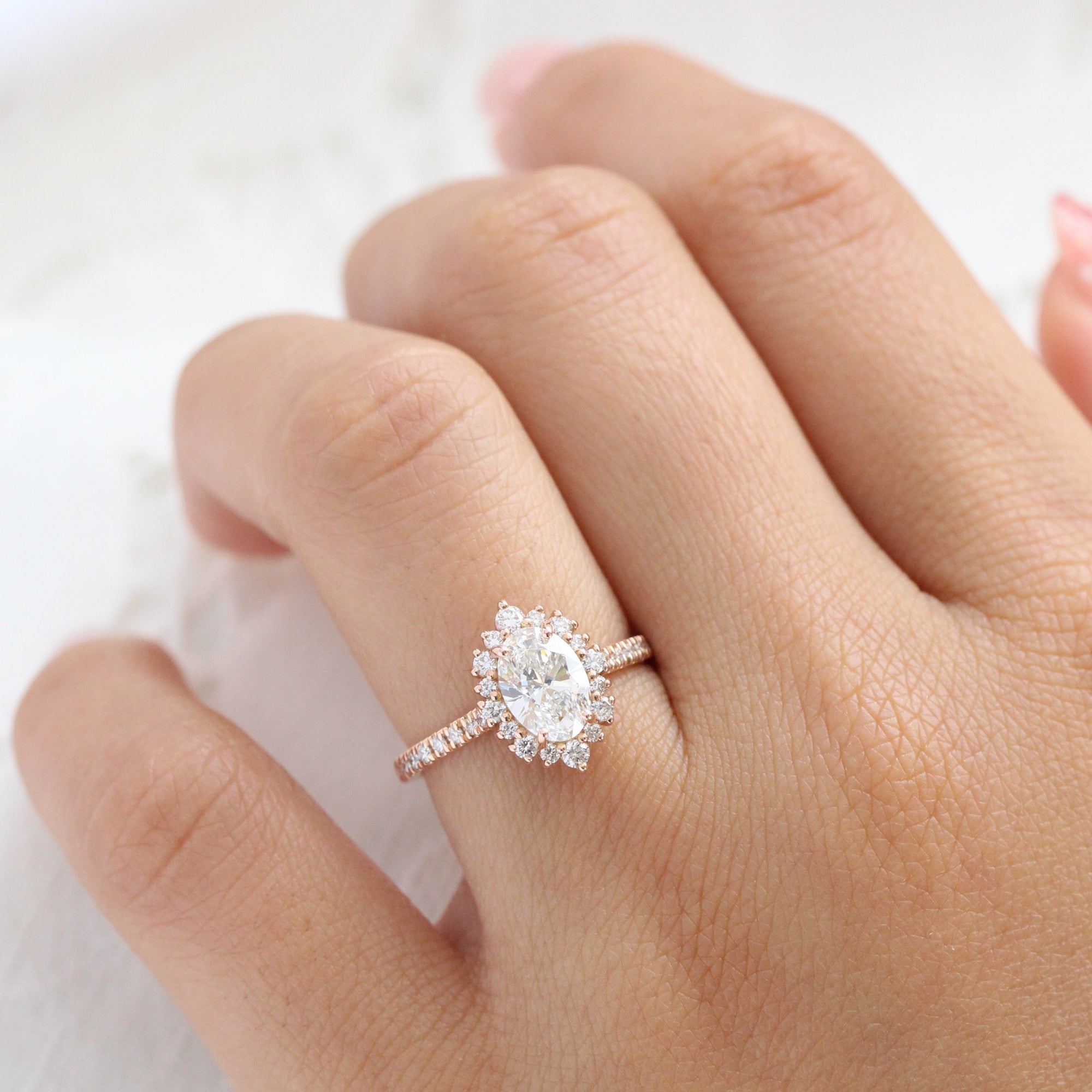 Lab diamond engagement on sale rings