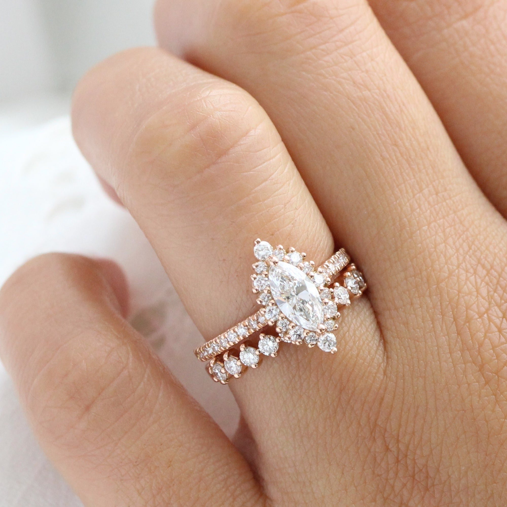 Gold marquise engagement deals ring