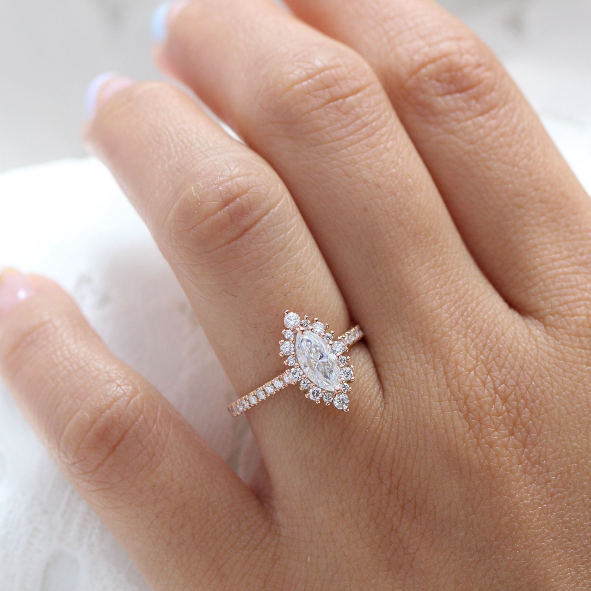 Marquise pave deals engagement rings