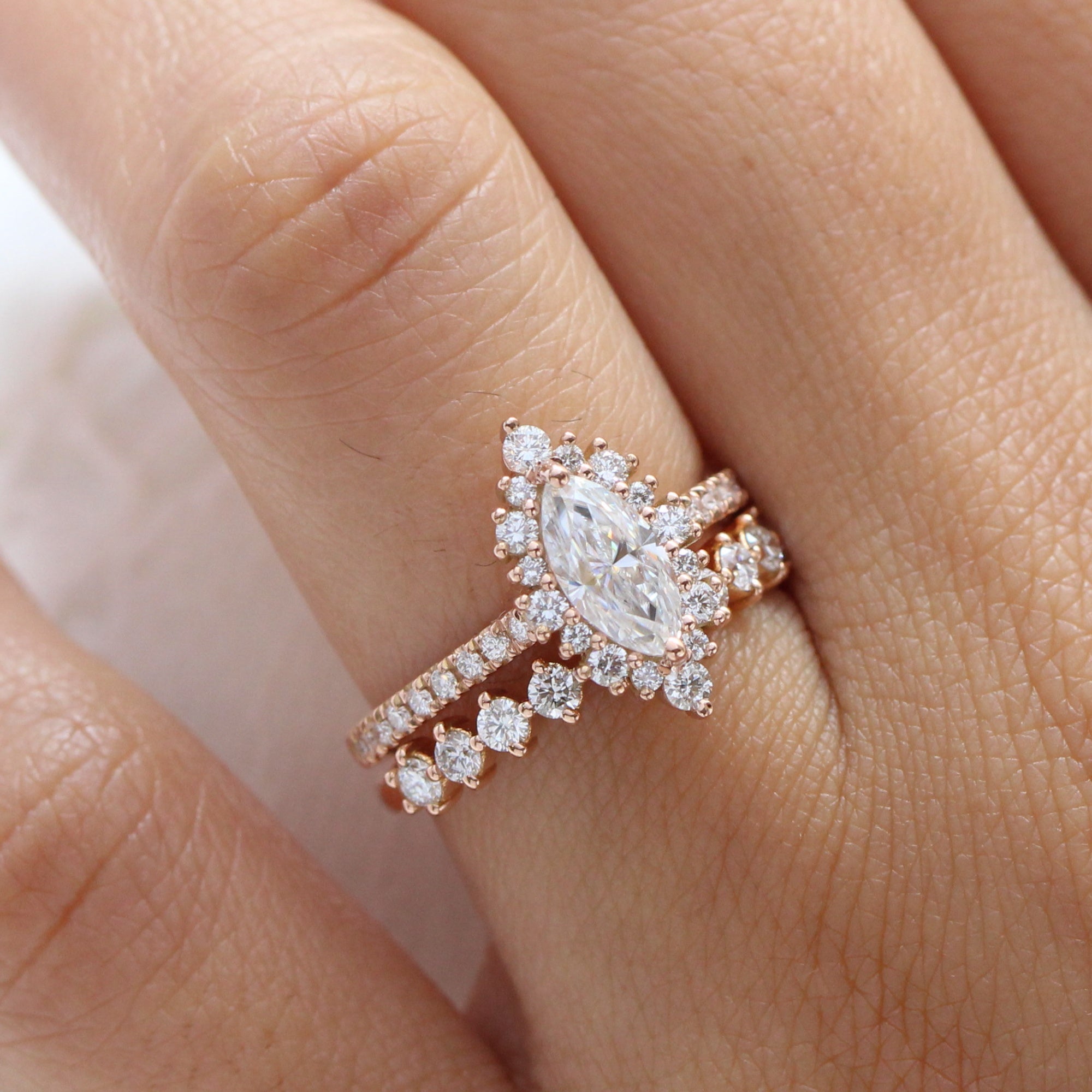 Marquise halo sale engagement ring setting