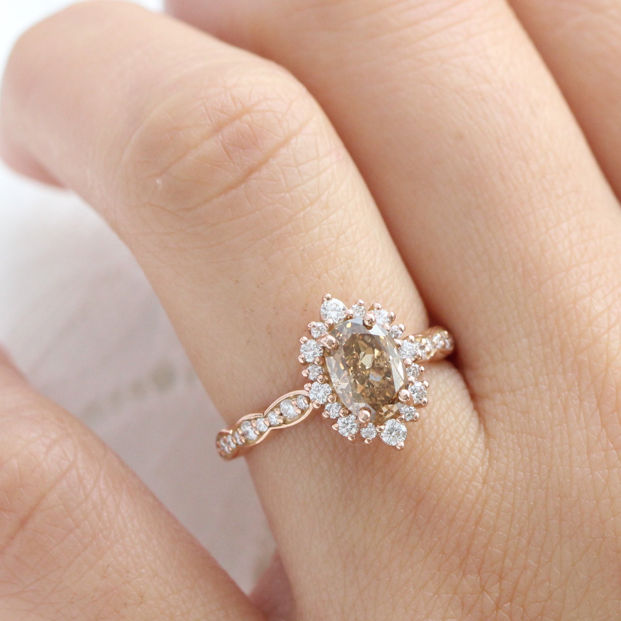 Champagne colored engagement on sale ring