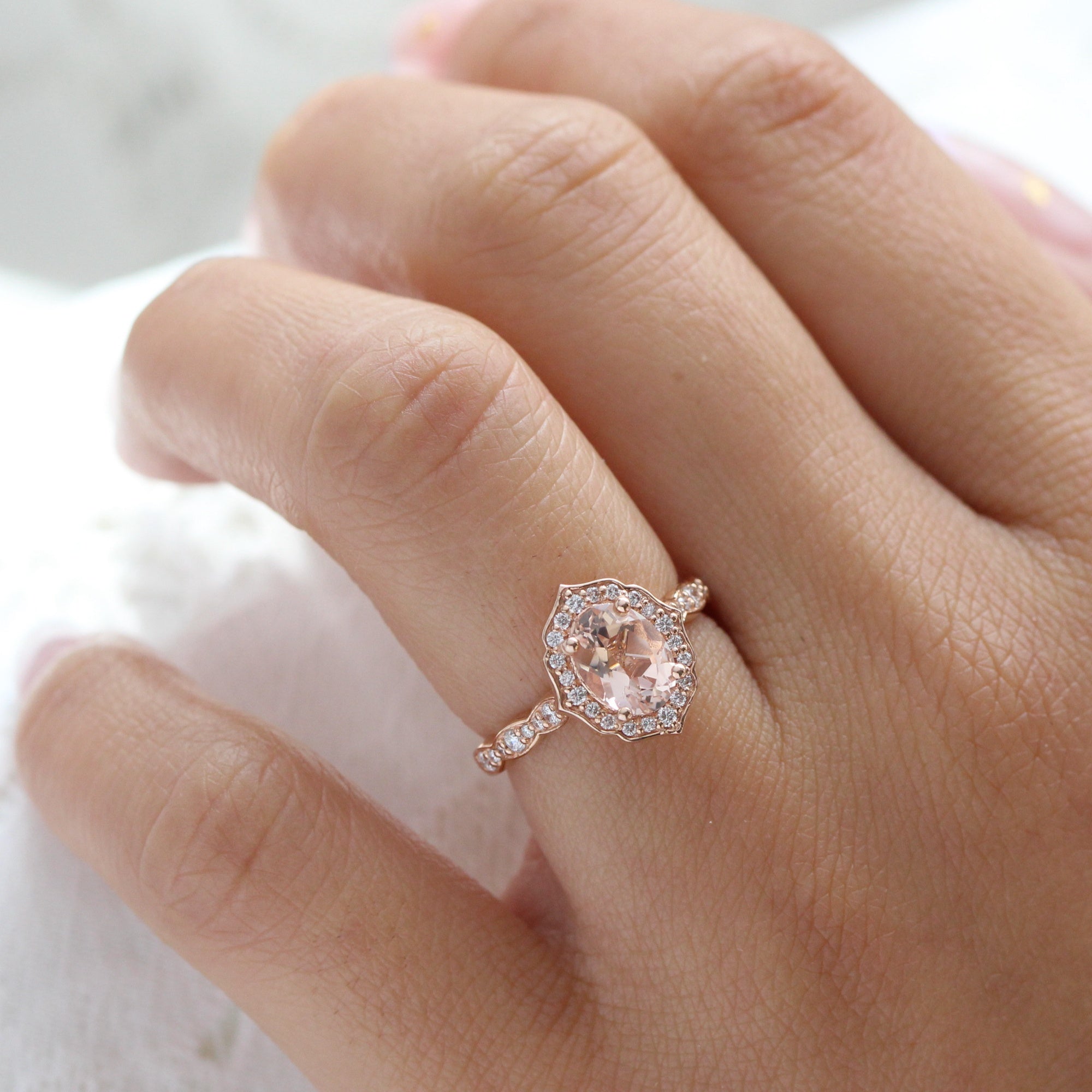 Rose Gold Morganite Engagement Ring