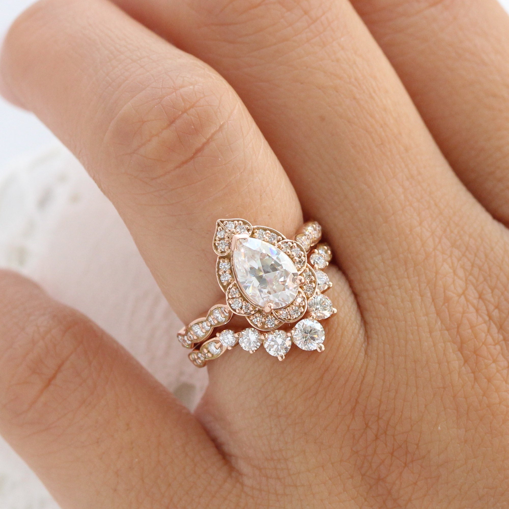 Stackable hot sale moissanite rings