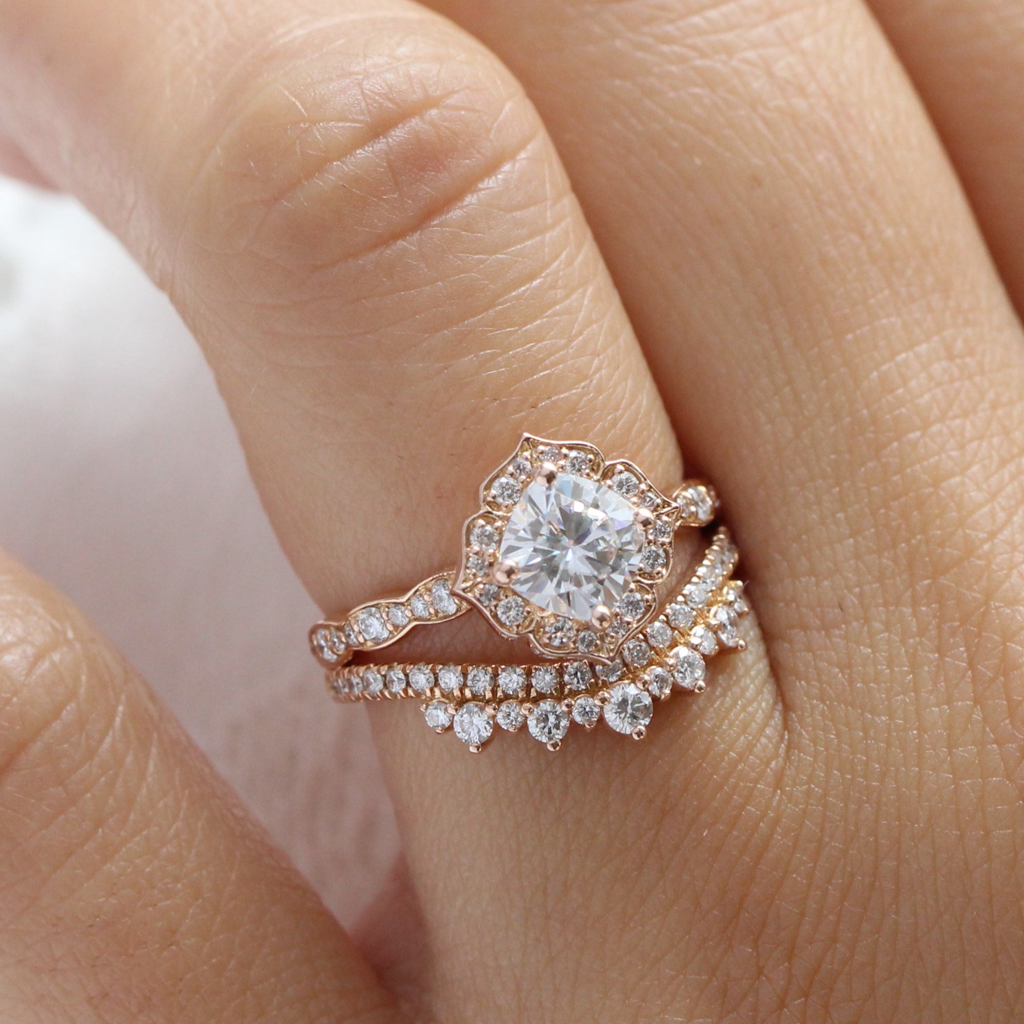 cushion morganite engagement ring rose gold vintage halo diamond ring la more design jewelry