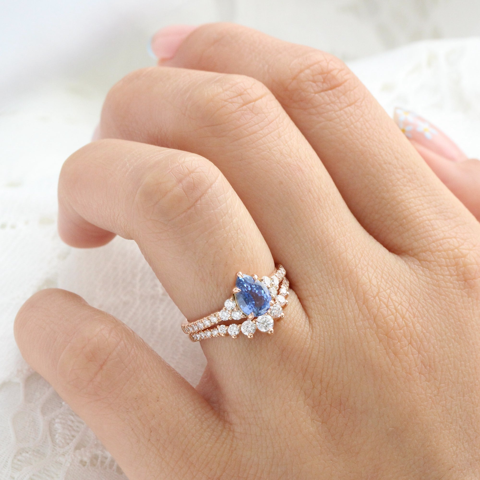 Blue Sapphire Diamond Ring | Mangatrai Pearls & Jewellers