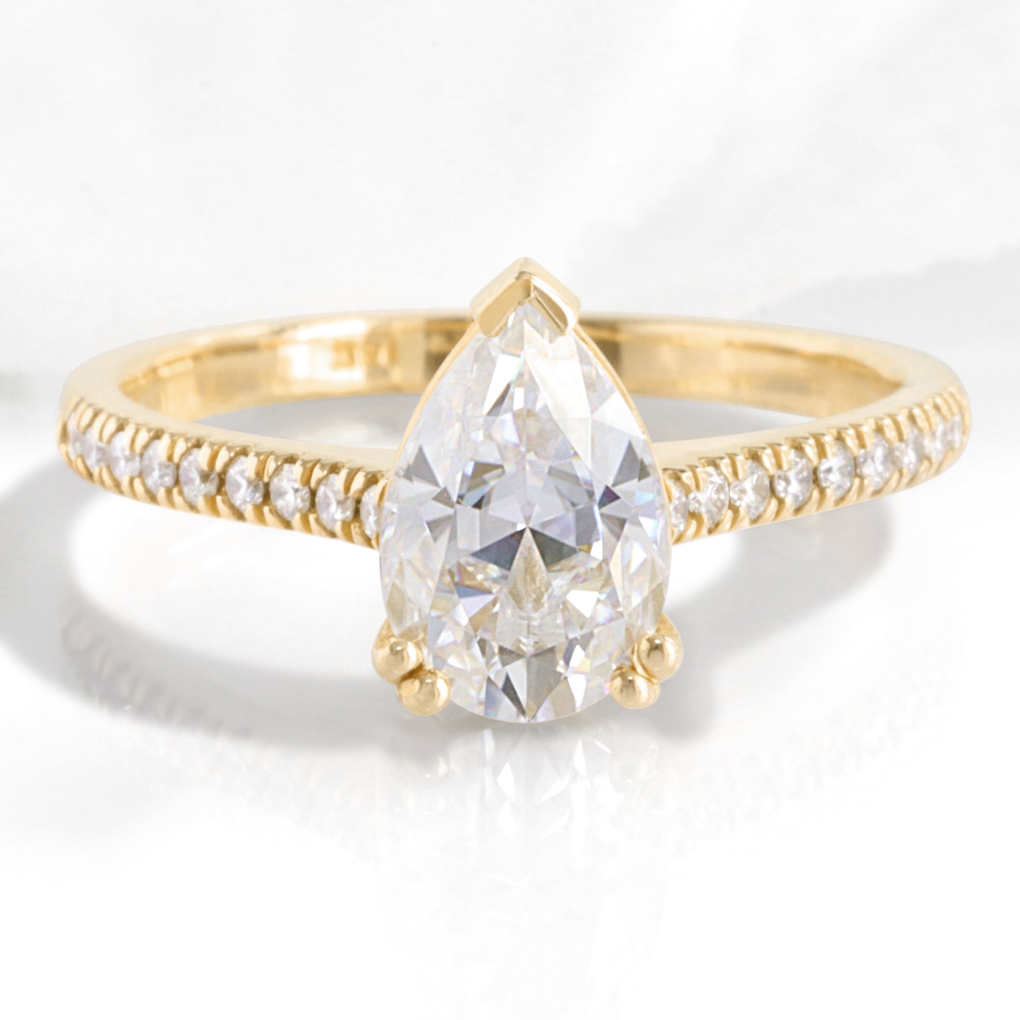 3 Carat shops Engagement Rings Rose Gold / Yellow Gold / White Gold with Pear Moissanite Diamond Solitaire Ring Wedding Ring