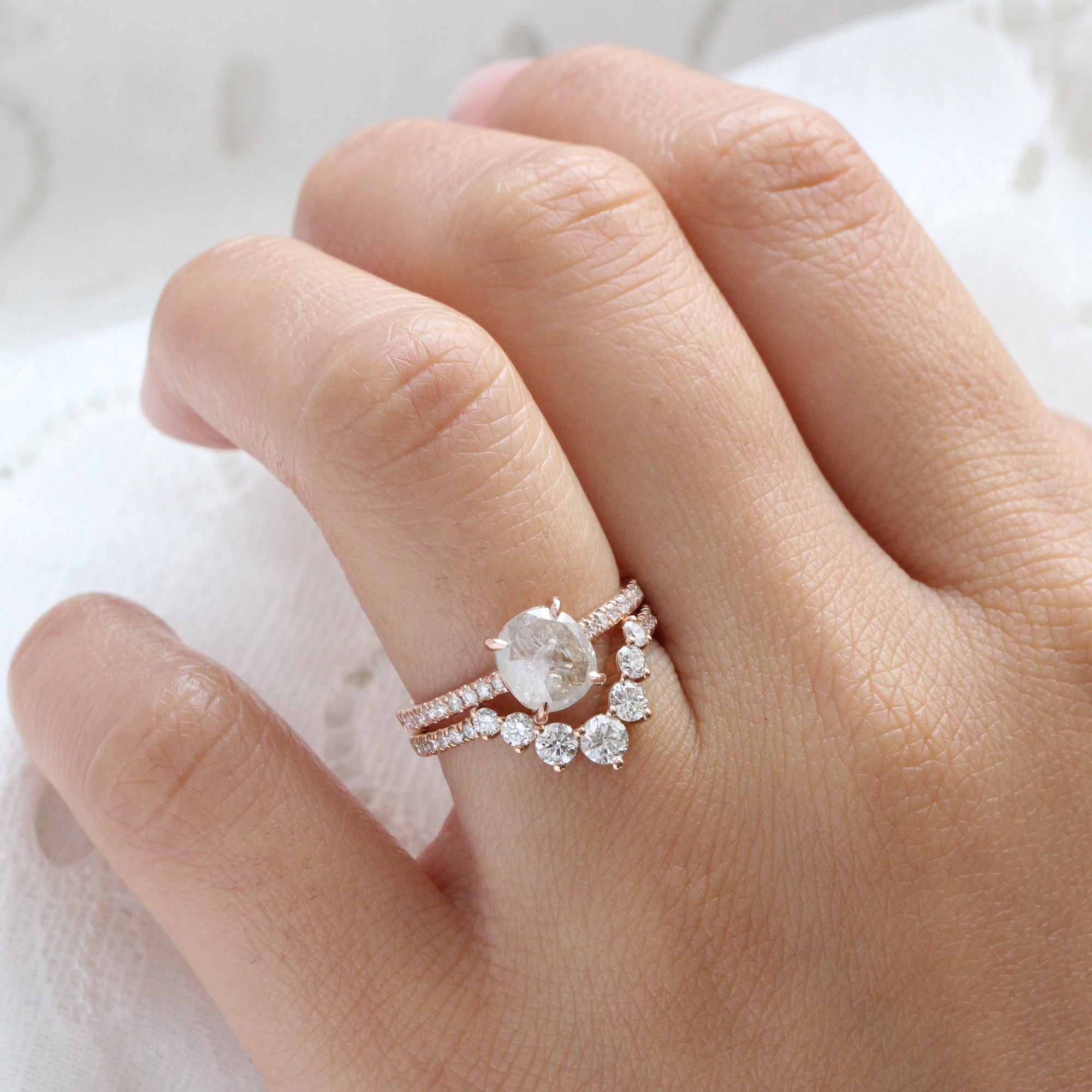 Rose cut salt and on sale pepper diamond ring