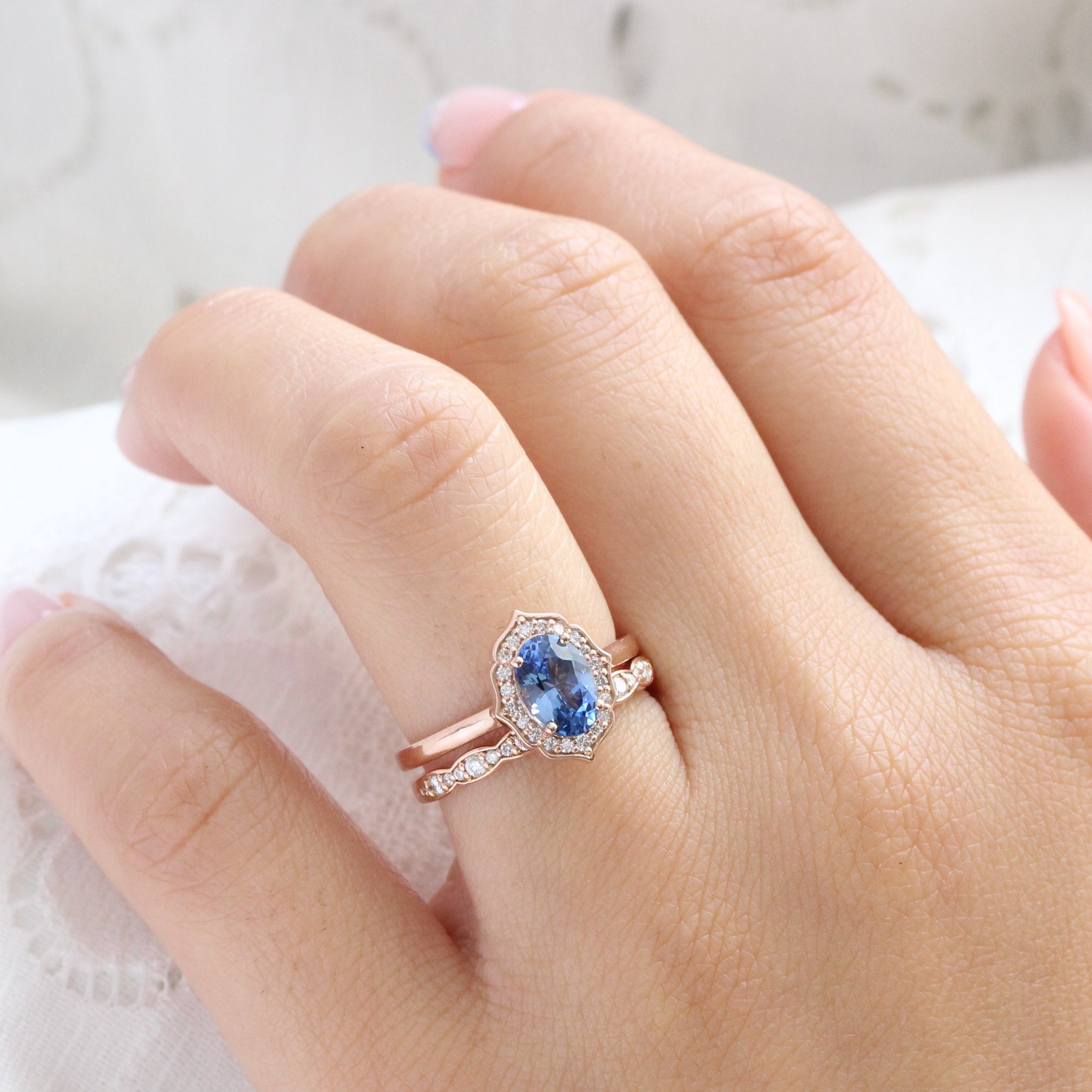 Rose gold sale sapphire ring