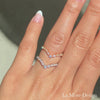 Milgrain Diamond Wedding Ring Rose Gold V Shaped Curved Band La More Design Jewelry