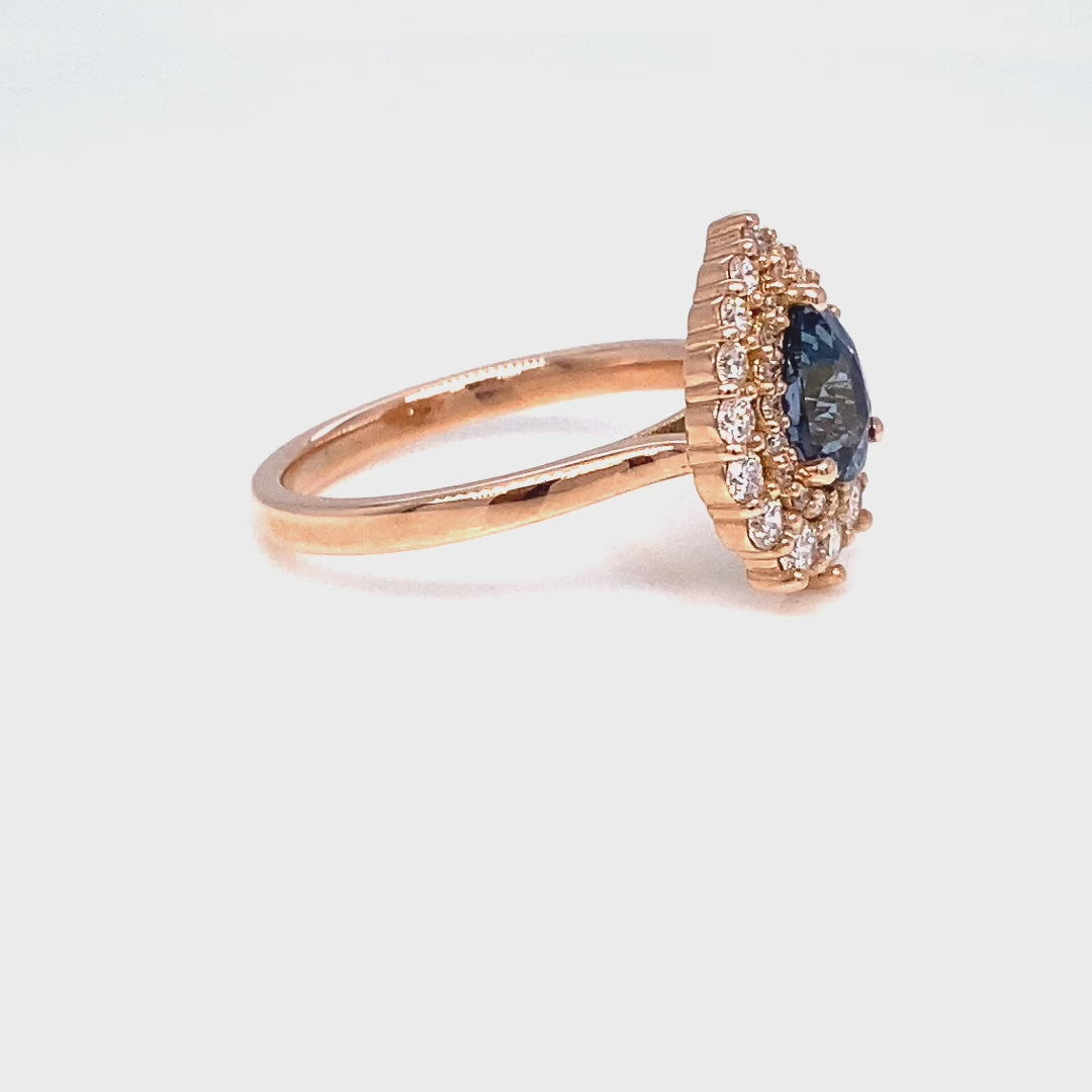 Peacock sapphire sales rose gold