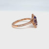 Marquise lavender sapphire ring rose gold halo diamond purple sapphire ring la more design jewelry