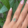 Pear seafoam green sapphire engagement ring rose gold vintage halo diamond sapphire ring la more design jewelry