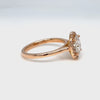 oval moissanite engagement ring rose gold halo diamond moissanite ring La More Design Jewelry