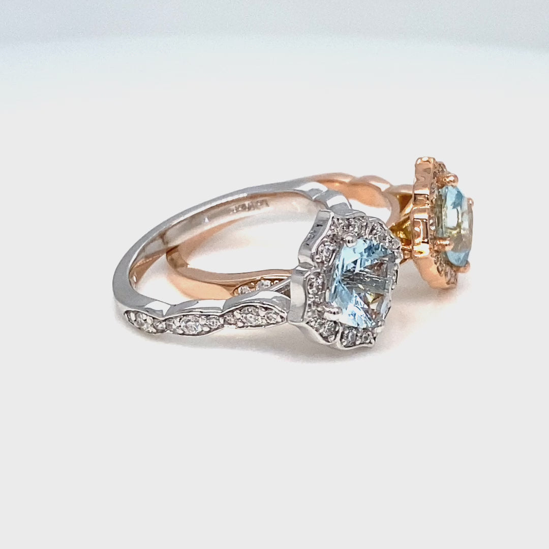 Round Aquamarine Engagement Ring - Lainey – Sunday Island Jewelry