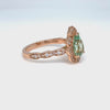 Large pear green sapphire engagement ring rose gold vintage halo diamond sapphire ring la more design jewelry