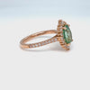Oval seafoam green sapphire engagement ring rose gold halo diamond sapphire ring la more design jewelry