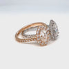 Pear moissanite engagement ring rose gold halo diamond moissanite ring La More Design Jewelry