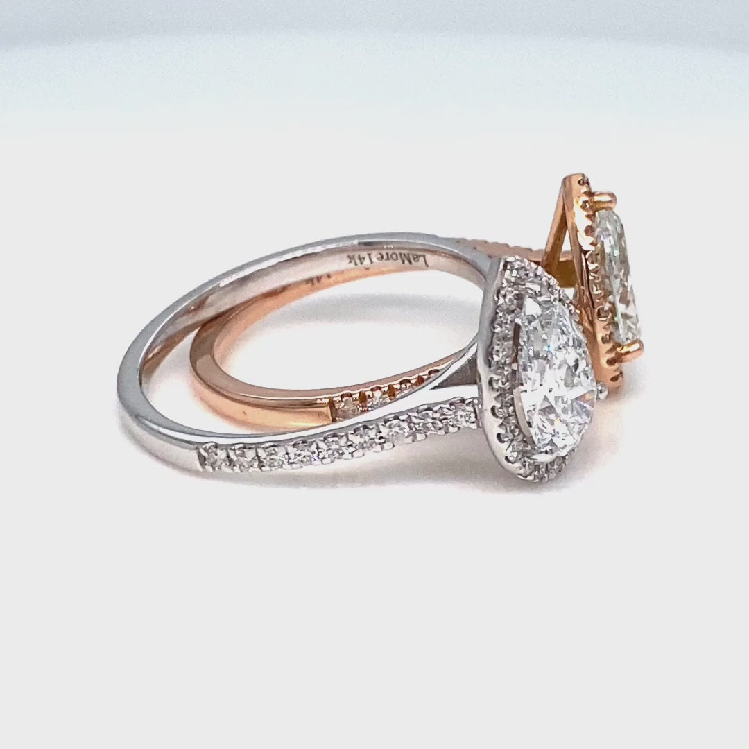 pear moissanite engagement ring rose gold halo diamond moissanite ring la more design jewelry