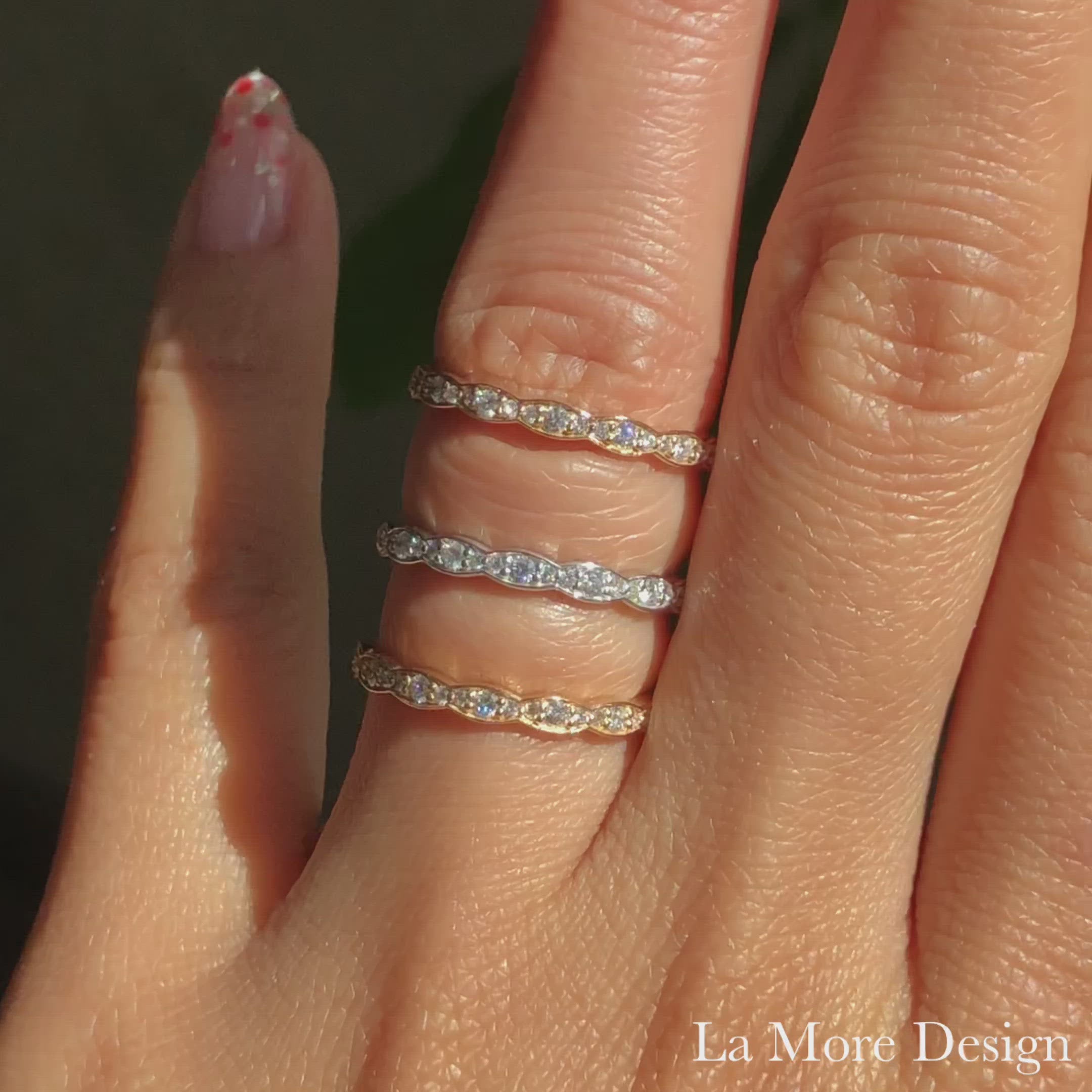 diamond wedding ring white gold, rose gold, yellow gold half eternity band la more design jewelry