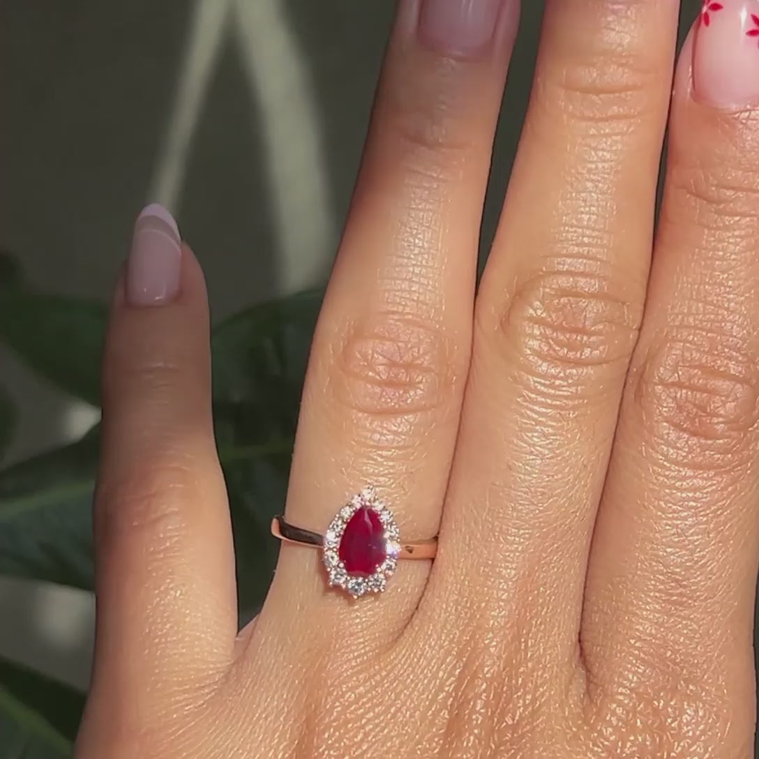 Ruby sale pear ring