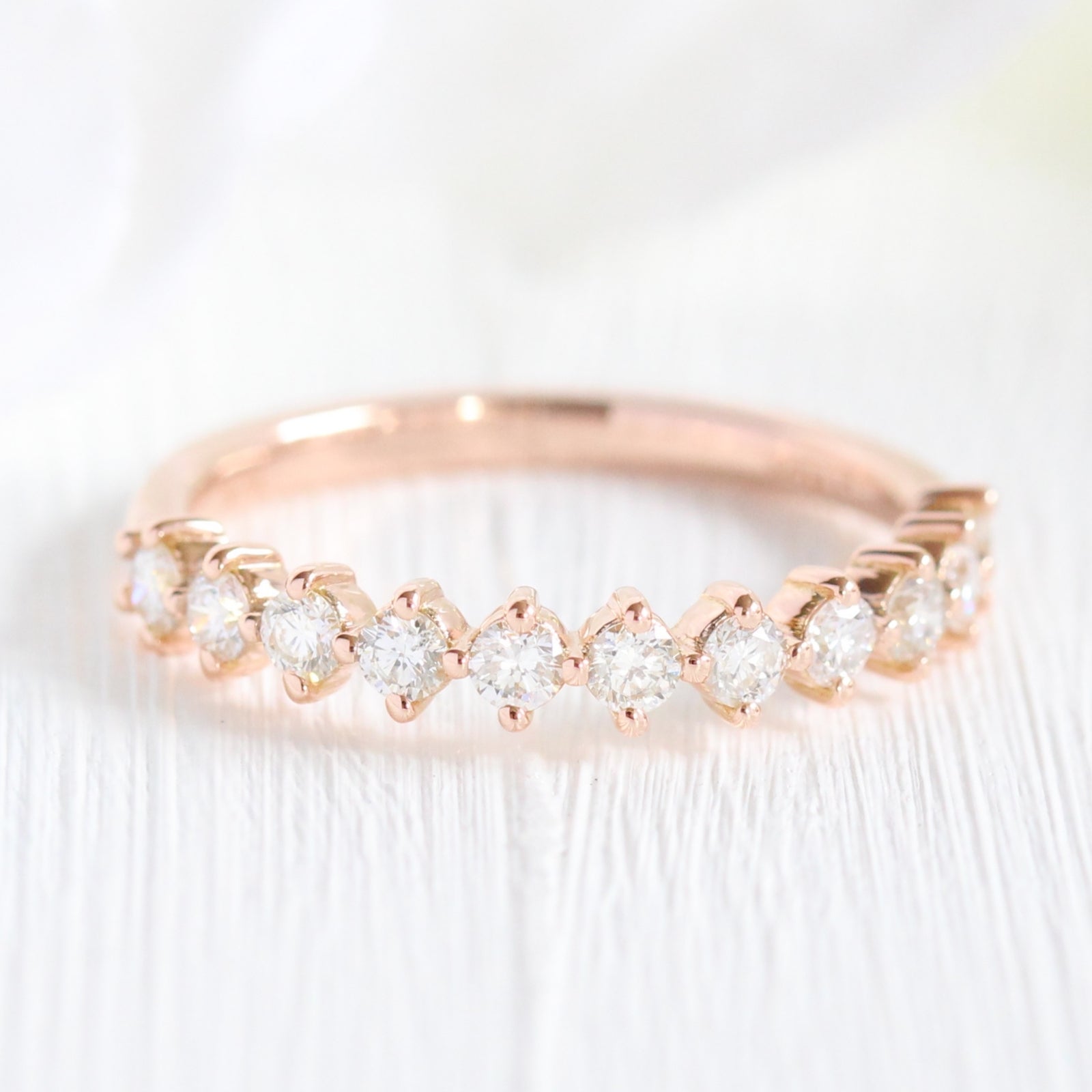 Rose cut hot sale eternity band