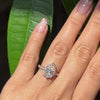 lab diamond ring rose gold pear diamond halo engagement ring La More Design Jewelry