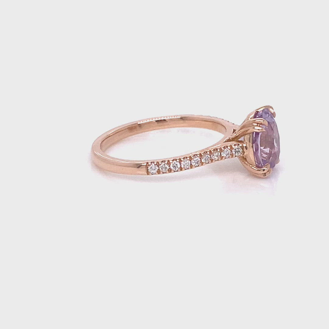 lavender sapphire ring rose gold solitaire oval ring la more design jewelry