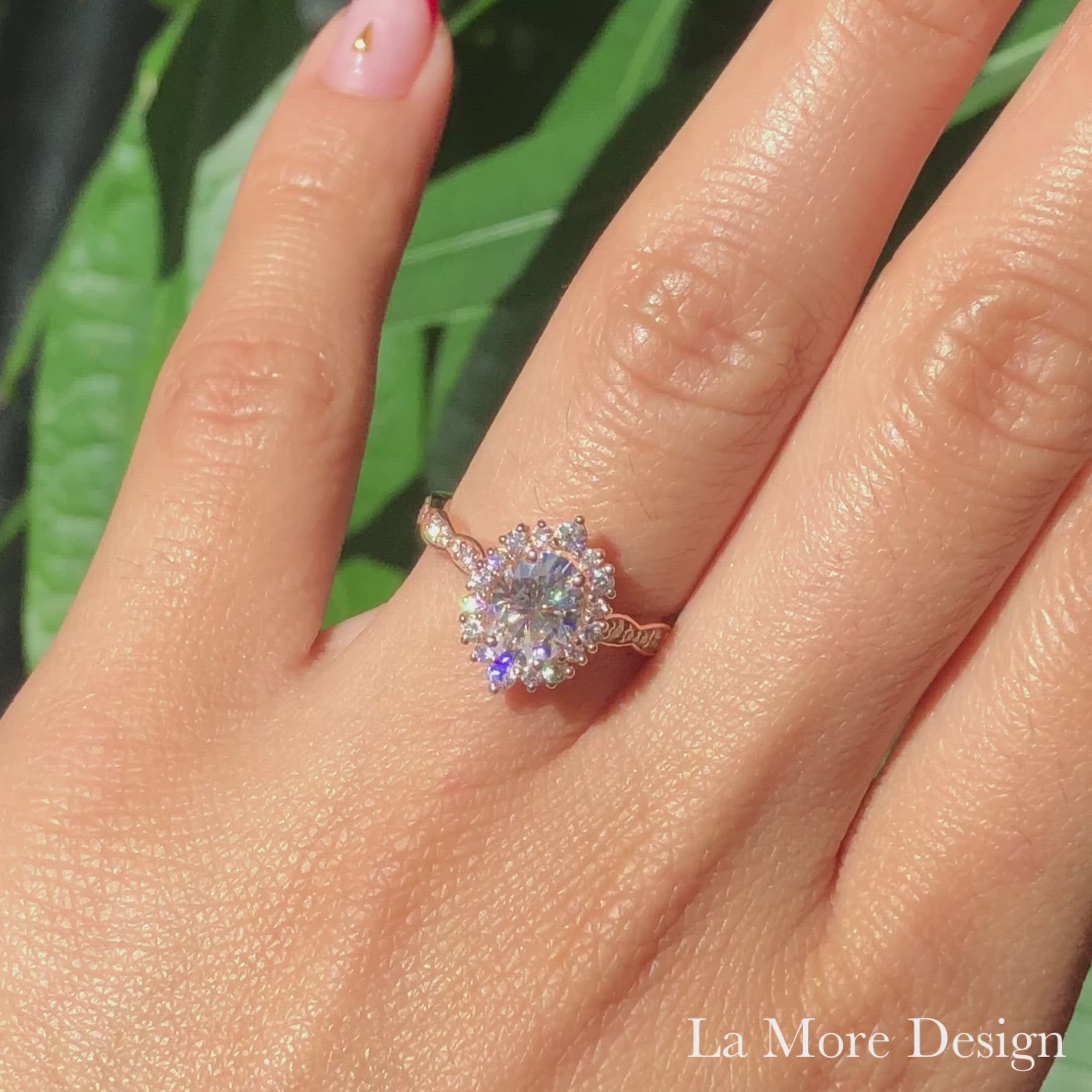 18*13MM Pink Oval With Multi-Stone popular Halo Set Diamond Ring, Wedding Bridal Ring, Unique Gemstone Ring, Edwardian Jewelry, Party Wear Ring